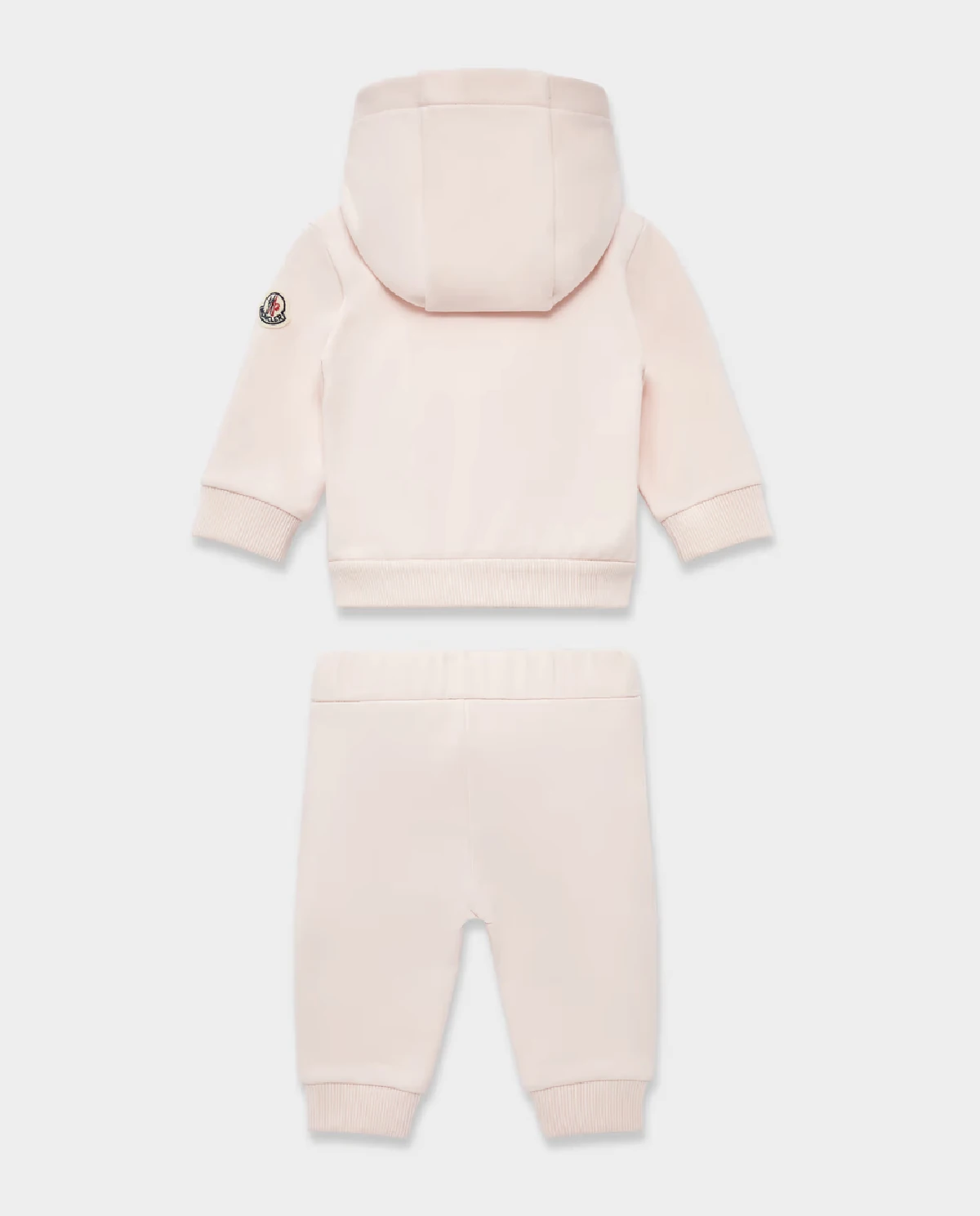 MONCLER KIDS Рожевий спортивний костюм з капюшоном і логотипом