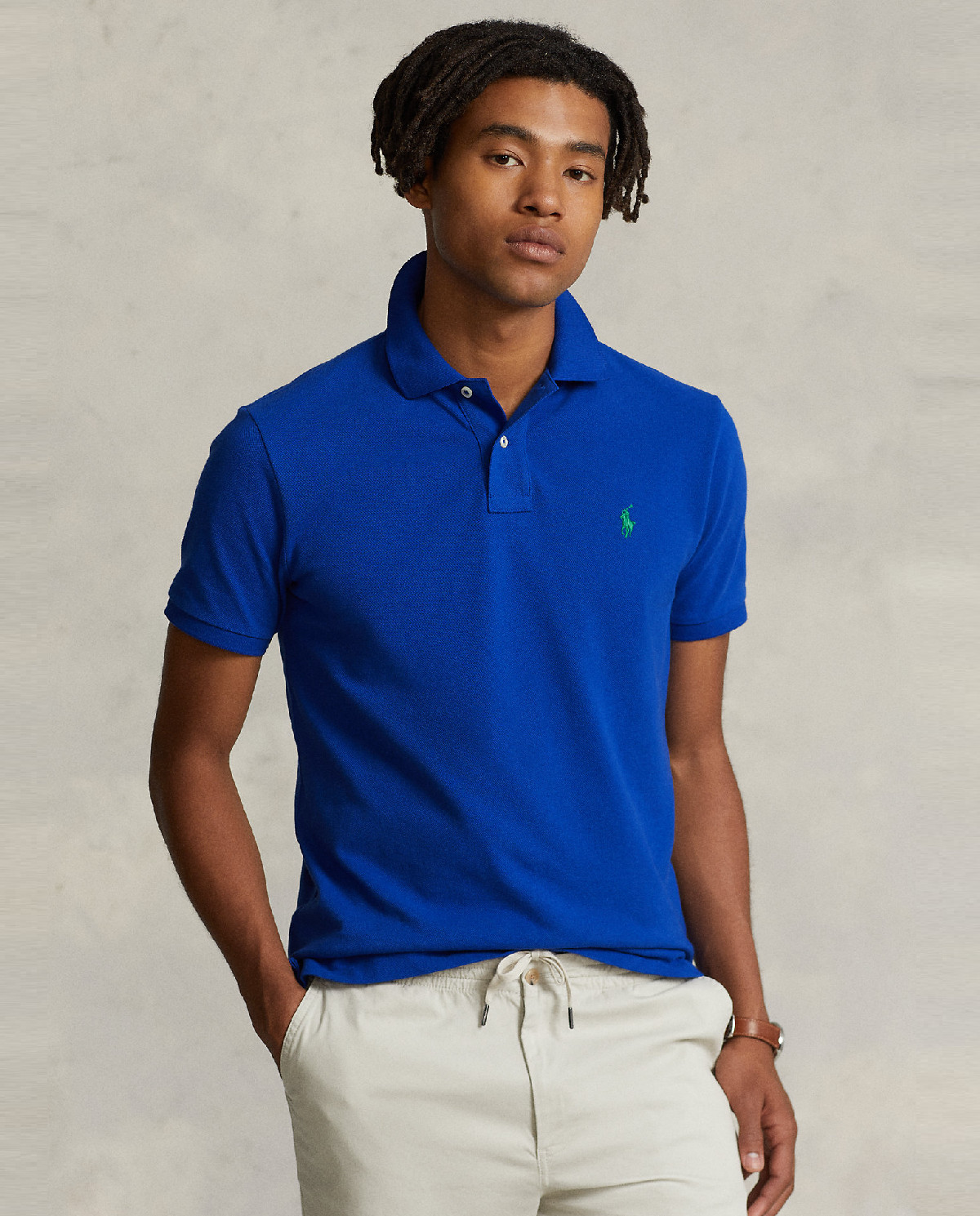 RALPH LAUREN Хлопковая рубашка-поло с логотипом Slim Fit