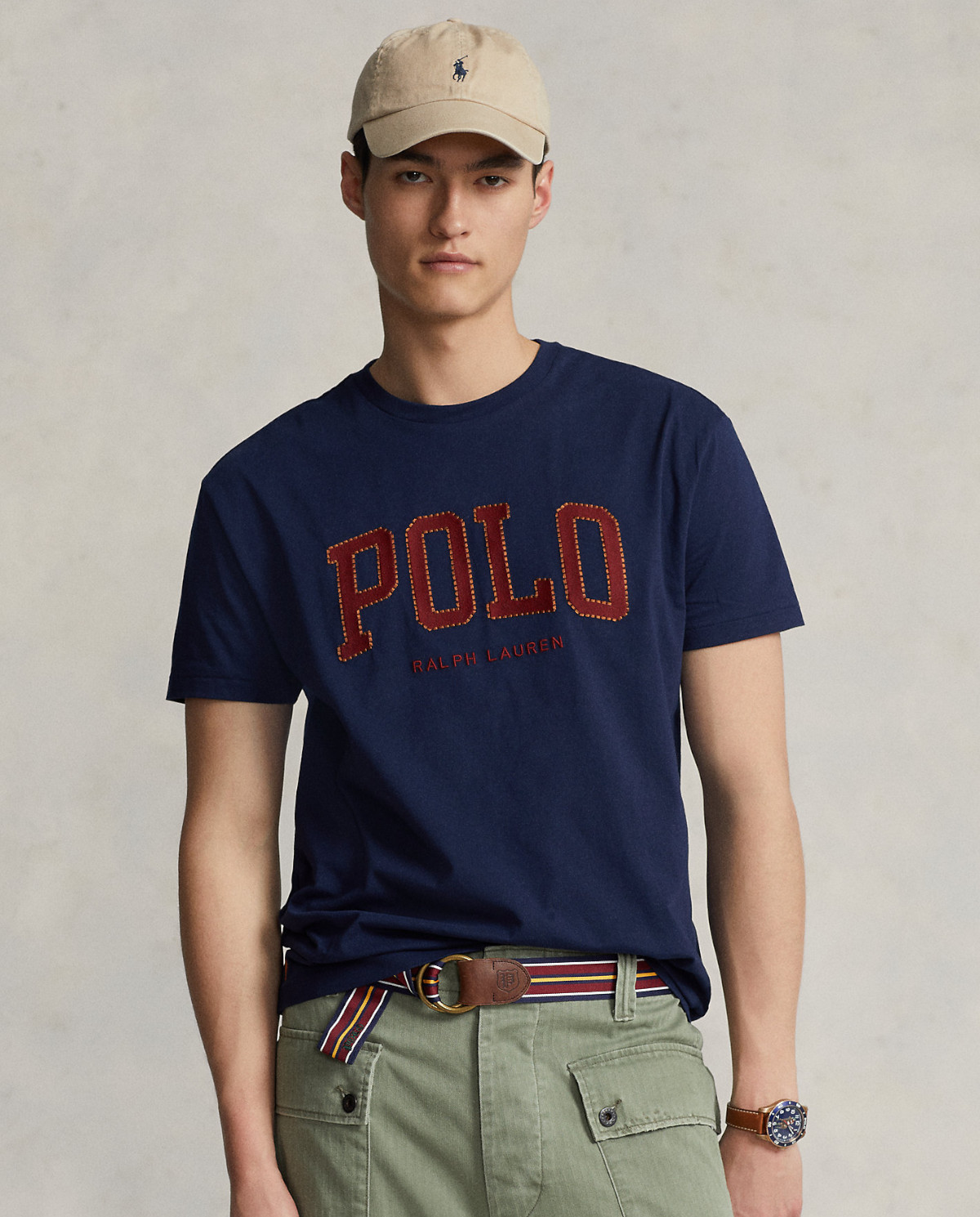 Футболка RALPH LAUREN темно-синя Classic Fit з логотипом