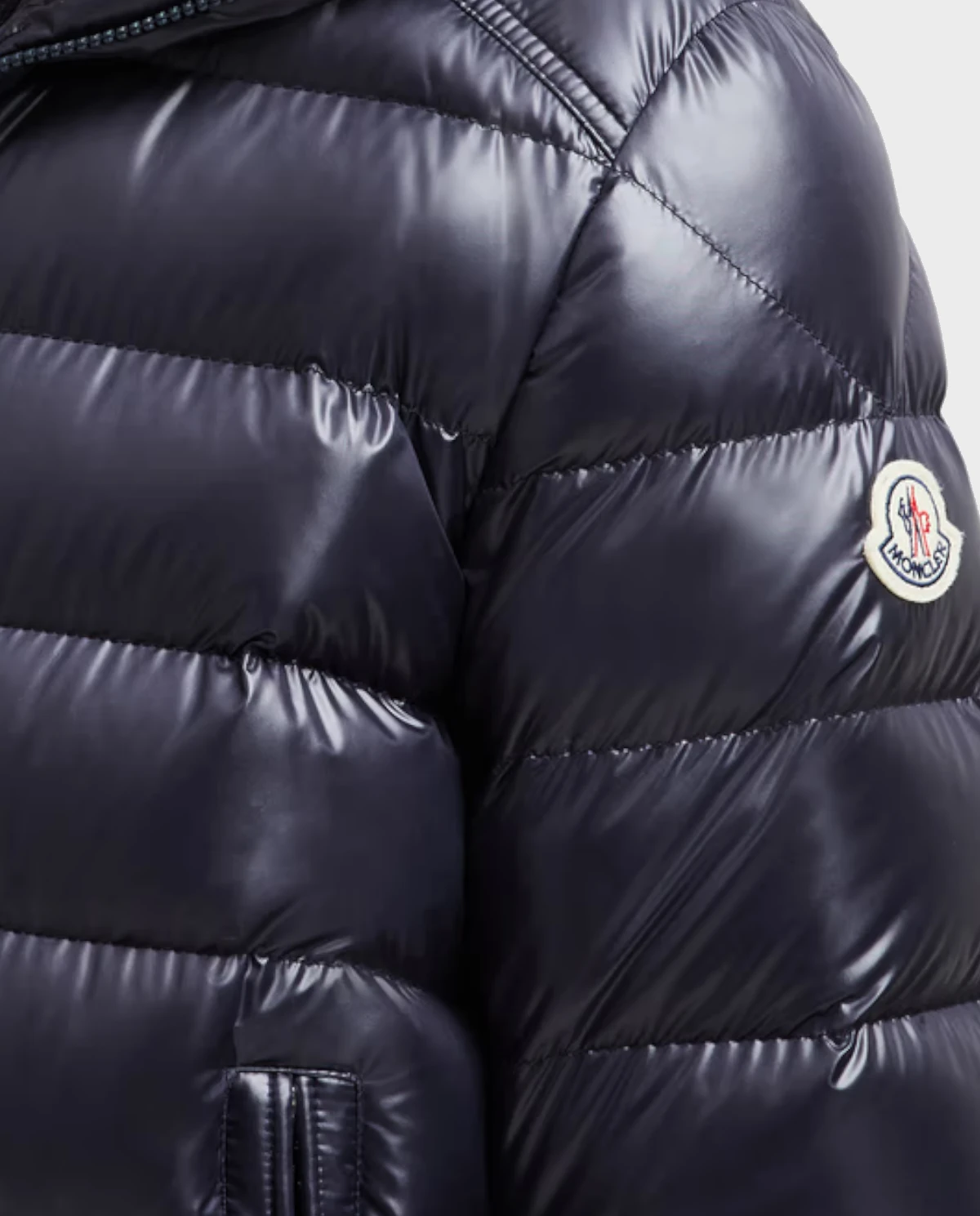 MONCLER Темно-синя куртка з подвійним капюшоном