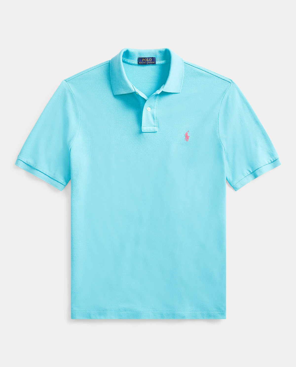 RALPH LAUREN Синяя рубашка-поло Slim Fit Mesh Polo Shirt 