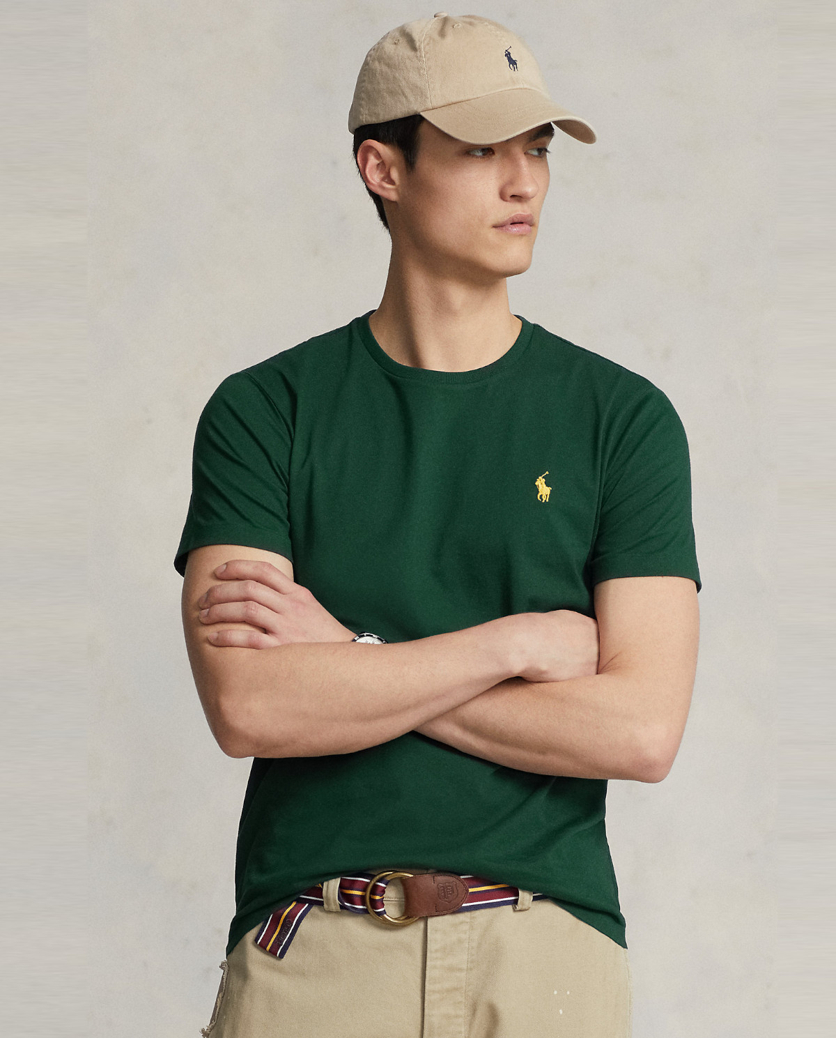 Зелена футболка RALPH LAUREN Custom Slim Fit