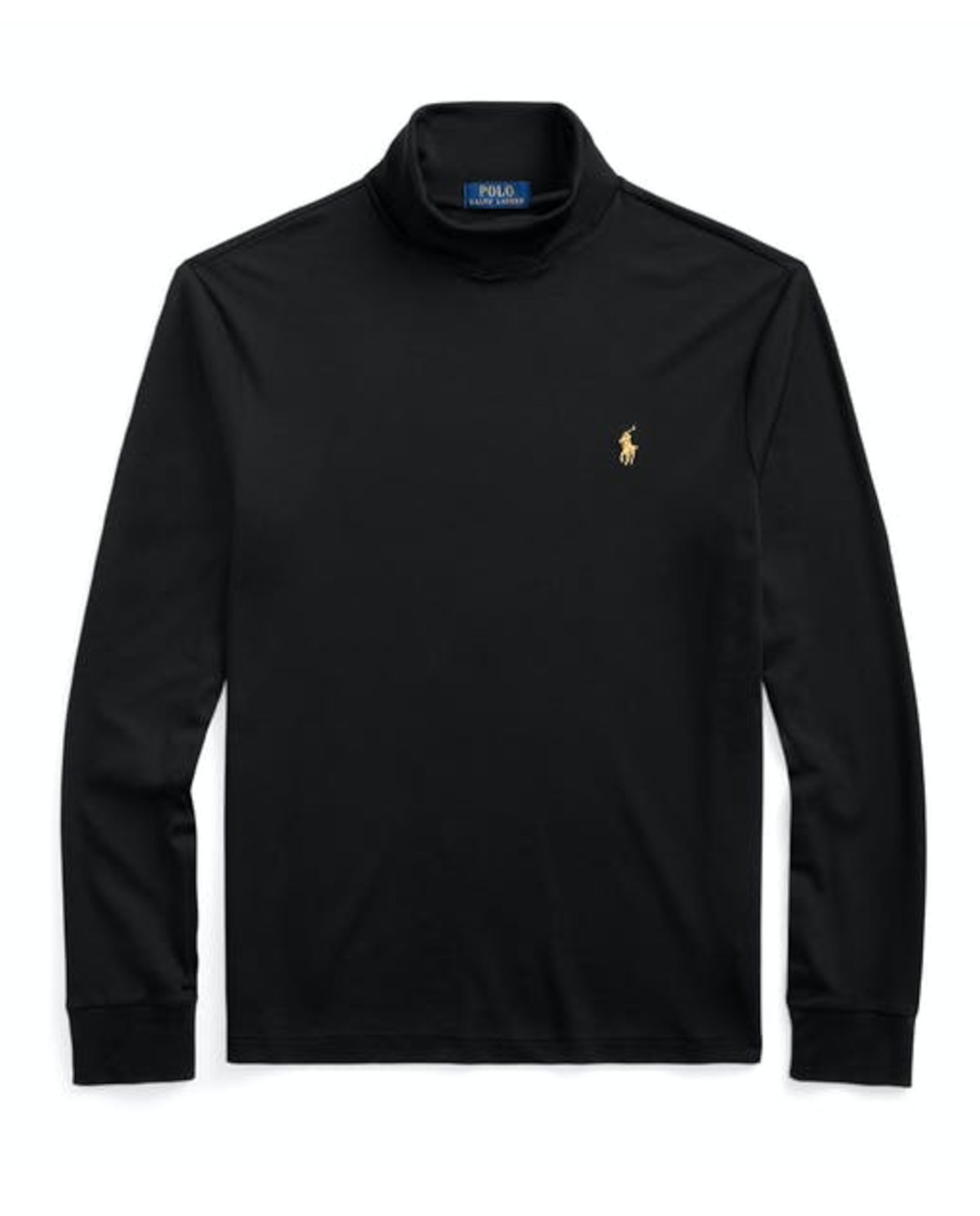 RALPH LAUREN Черная водолазка с логотипом Slim Fit 