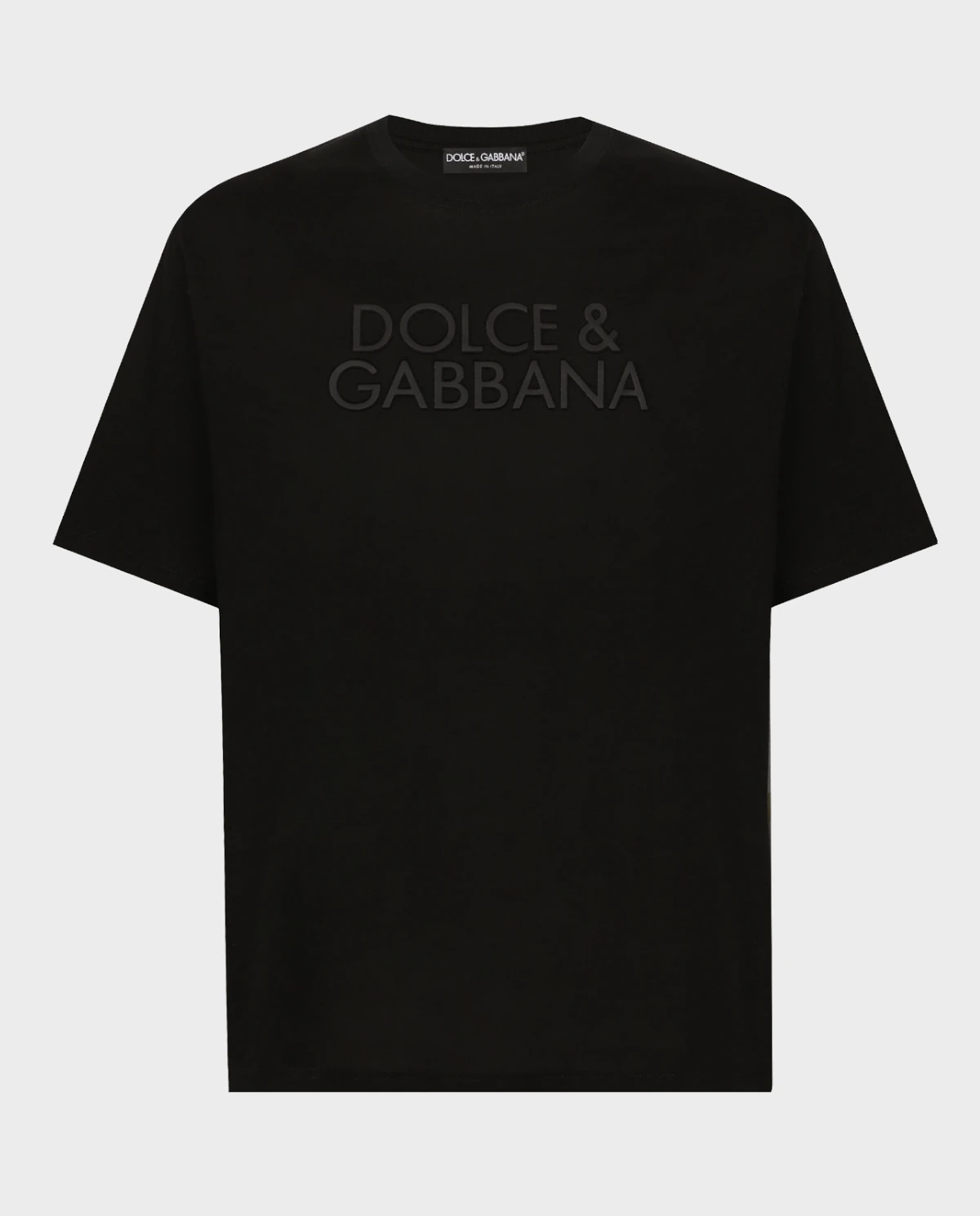 DOLCE & GABBANA Черная футболка с вышитым логотипом