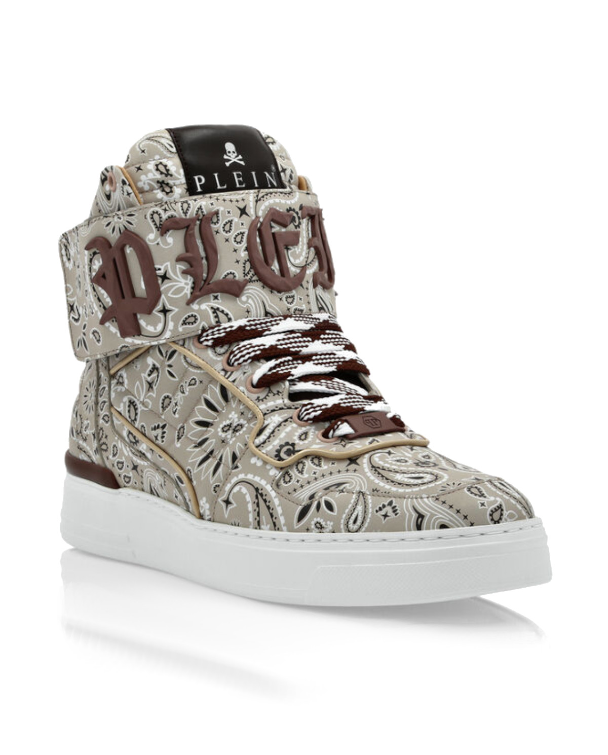 Бежеві кросівки PHILIPP PLEIN Hi-Top Paisley