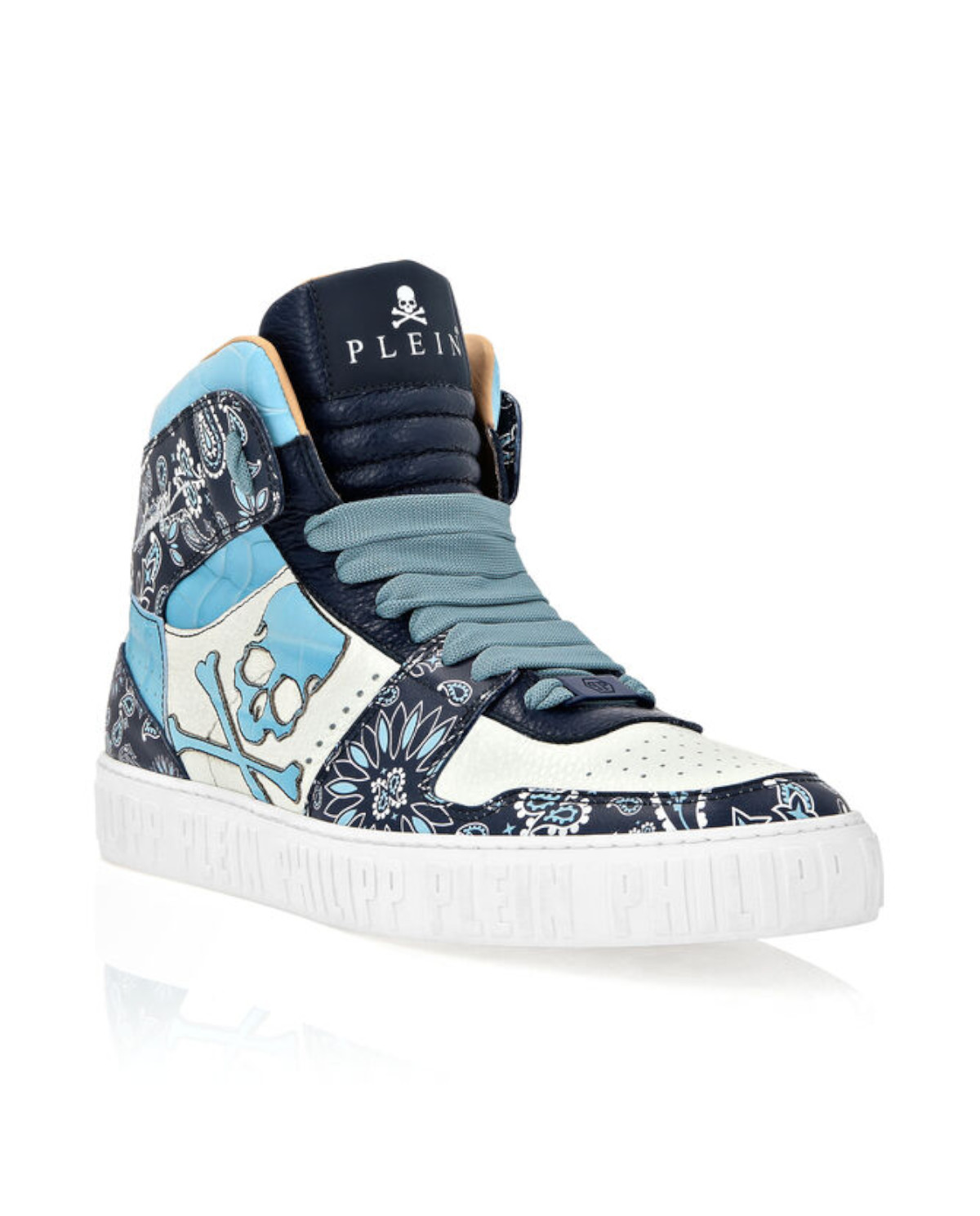 Сині кросівки PHILIPP PLEIN Hi-Top з візерунком 