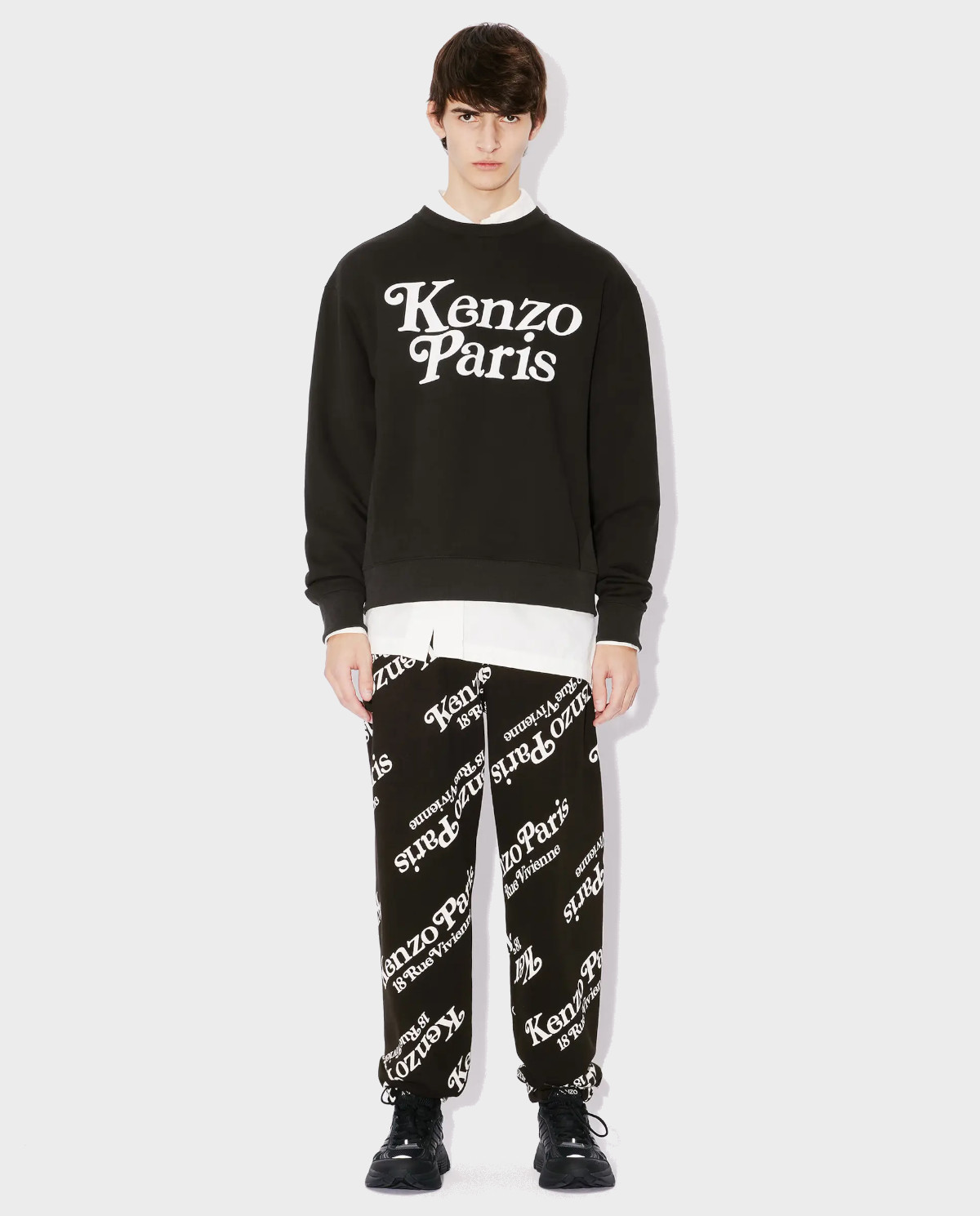 KENZO Чорна бавовняна толстовка з логотипом