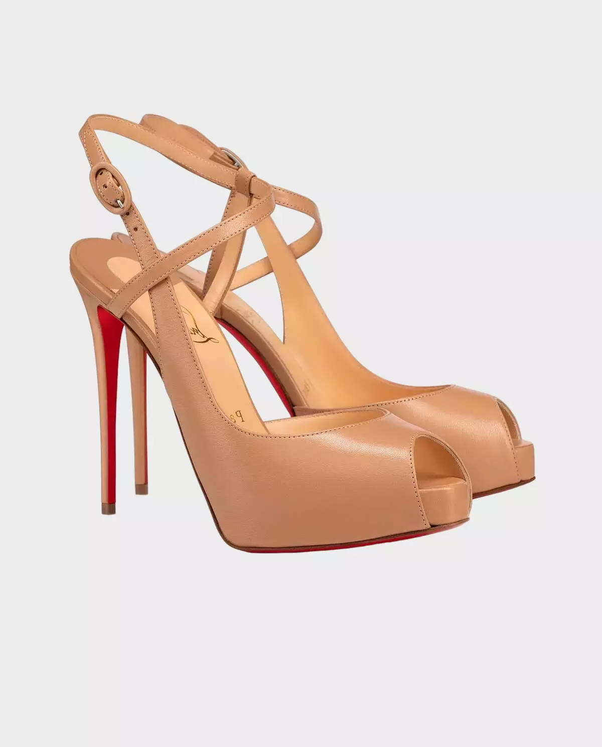 CHRISTIAN LOUBOUTIN Бежеві Jenlove Alta 12 см шпильки