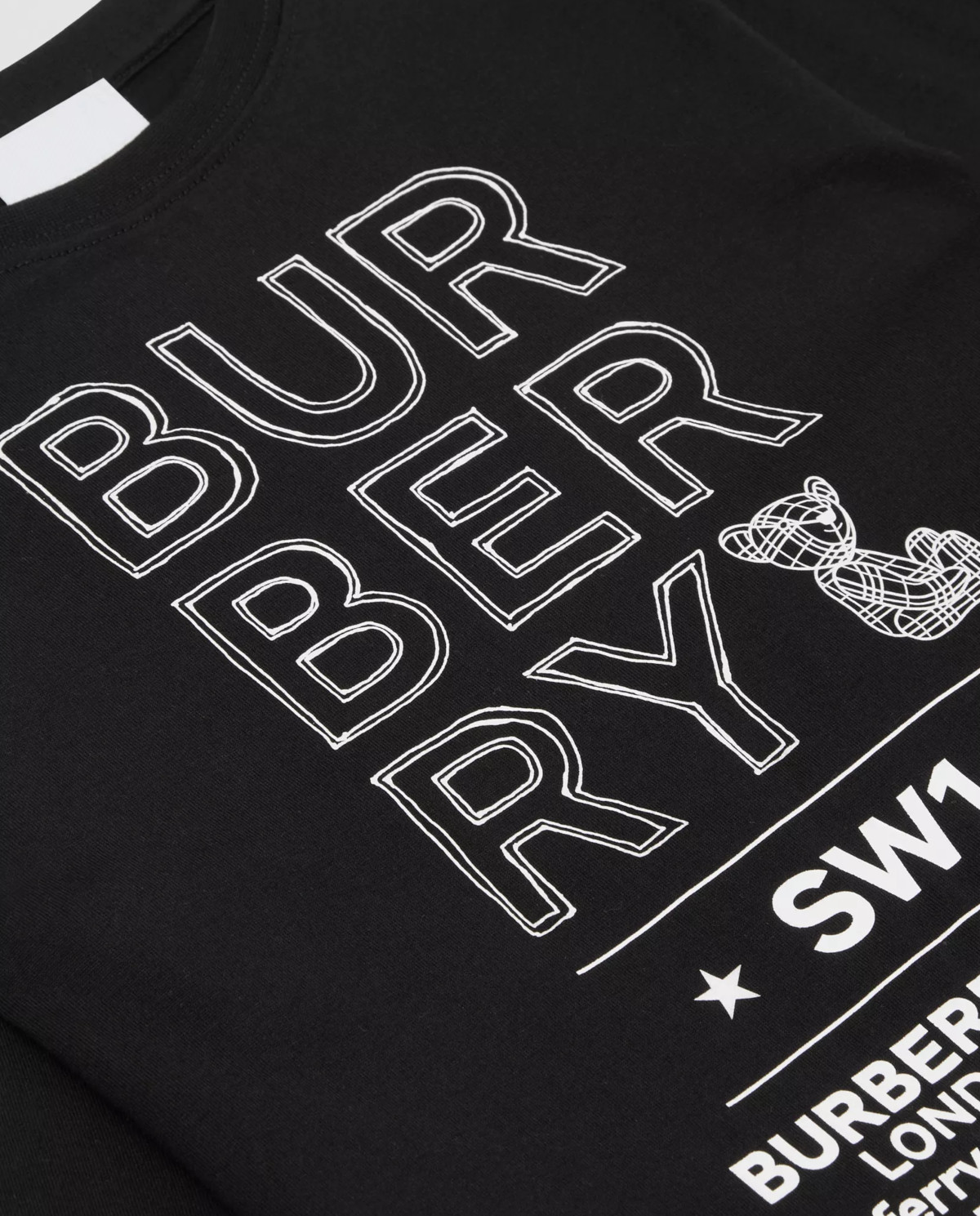 BURBERRY CHILDREN Чорний світшот з білим принтом 4-14 років