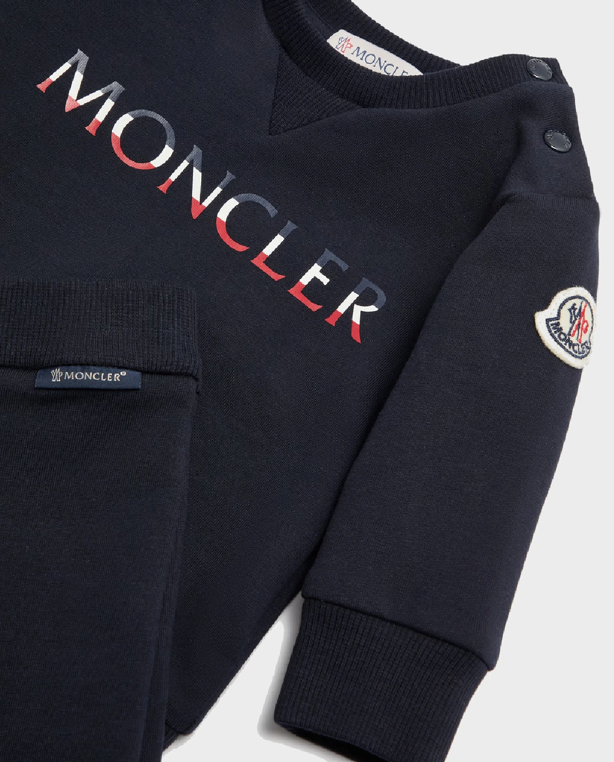 MONCLER KIDS темно-синій спортивний костюм із логотипом