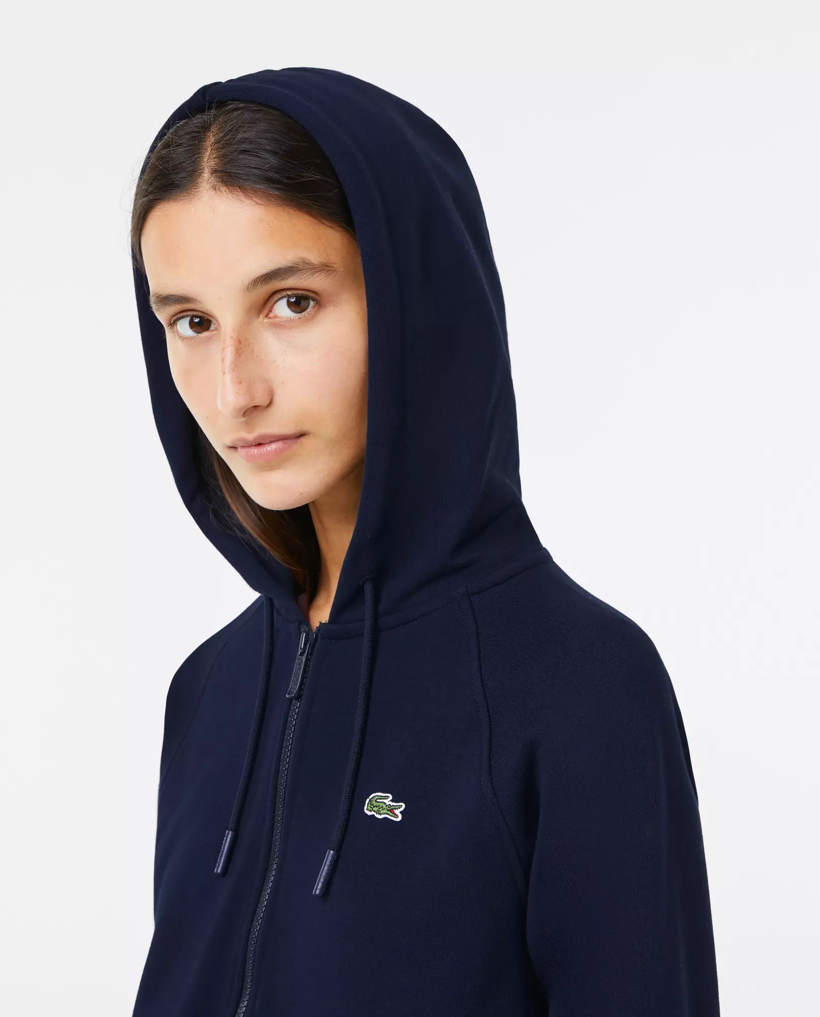 LACOSTE Темно-синя толстовка на блискавці