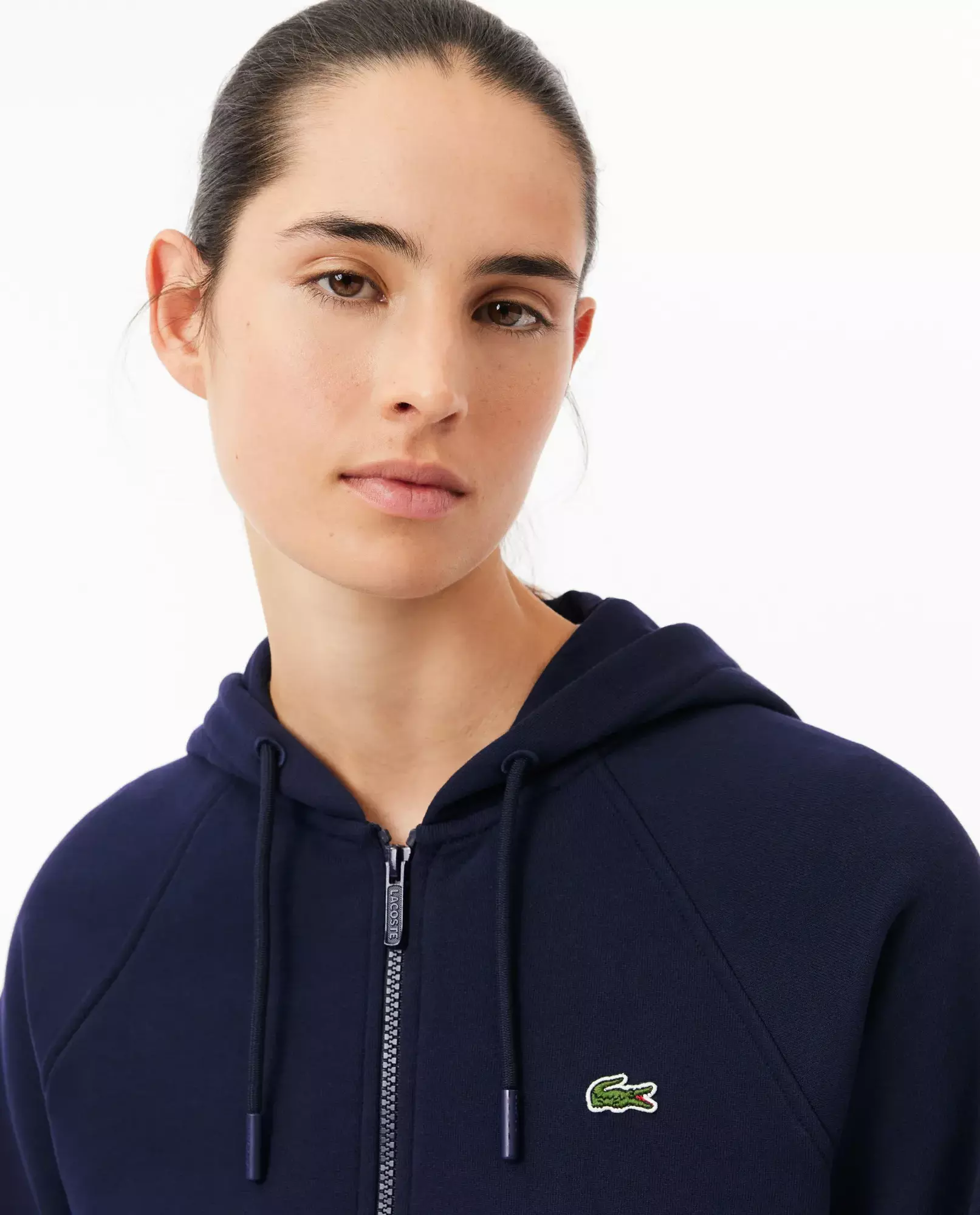 Темно-синя толстовка на блискавці LACOSTE