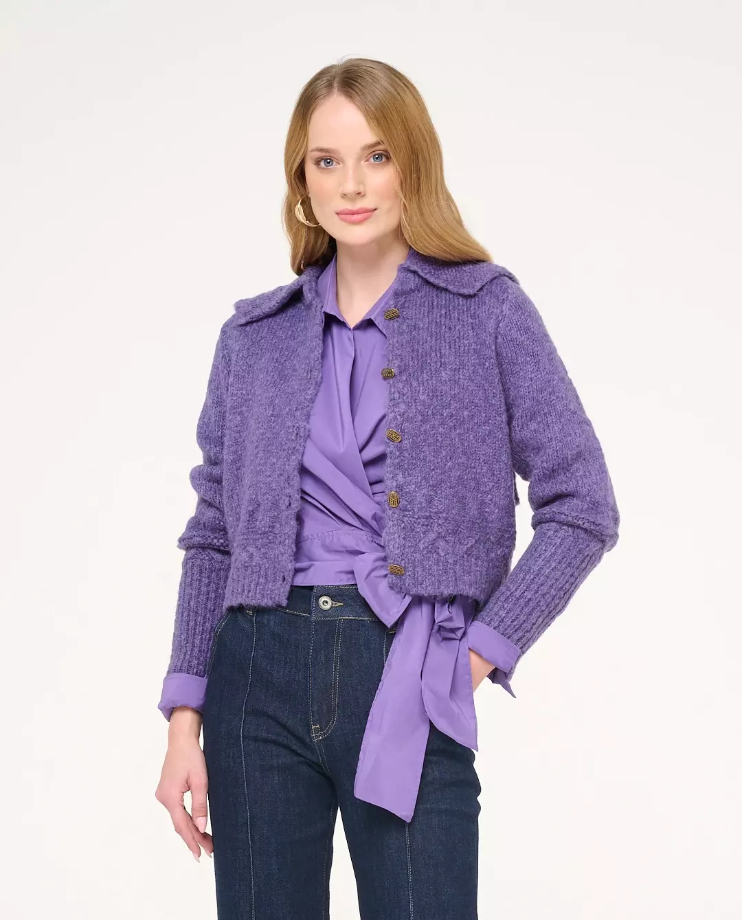 Кардиган з вовни CASTELLANI Purple Berenice