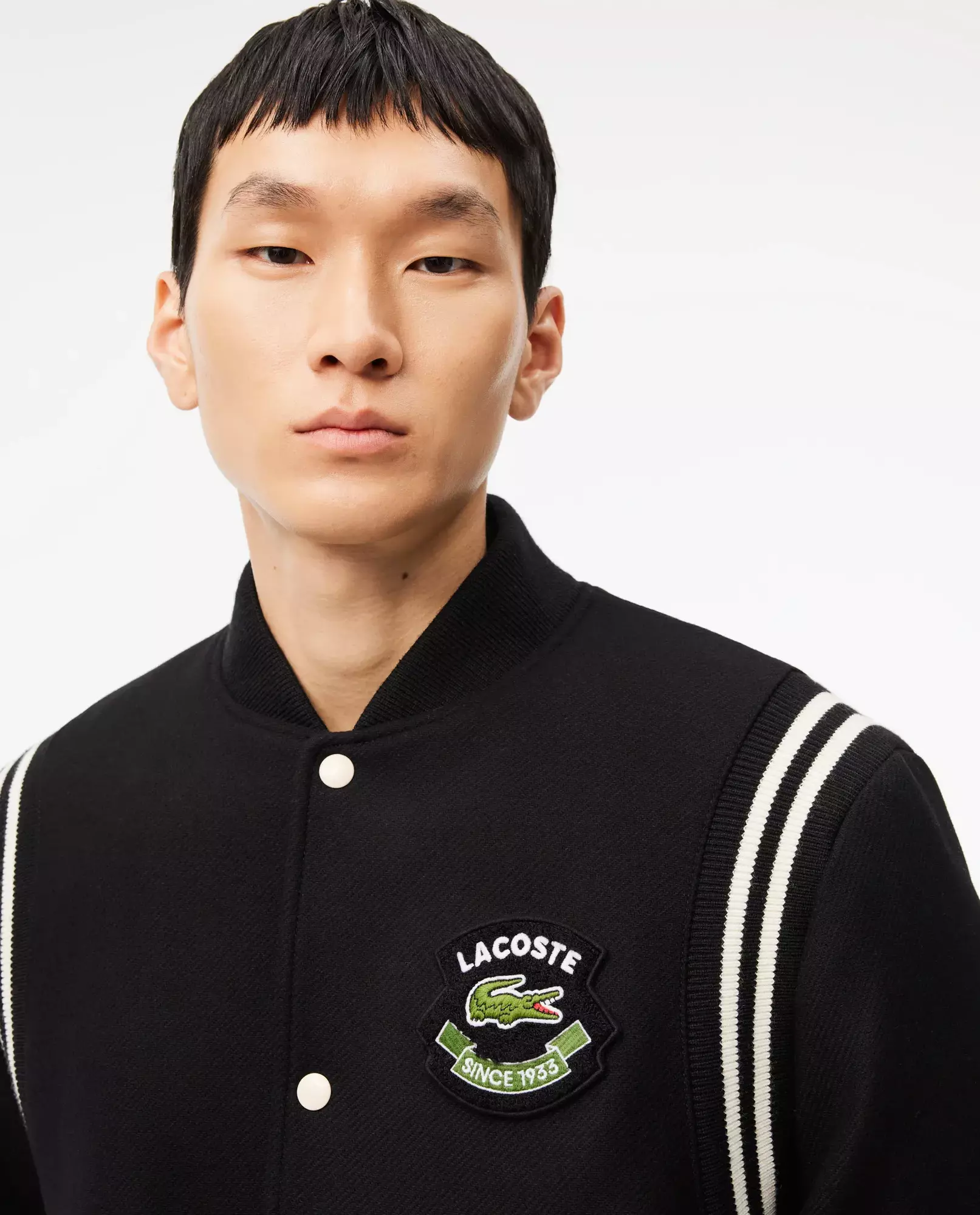 Чорна куртка LACOSTE Black Varsity Premium