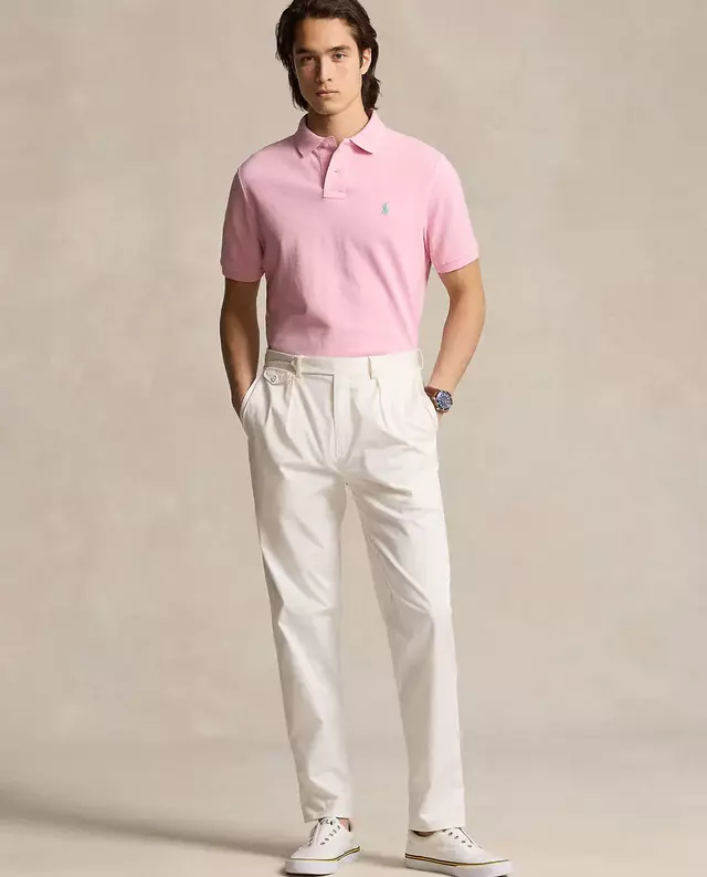 RALPH LAUREN Рожева сорочка-поло з логотипом Slim Fit