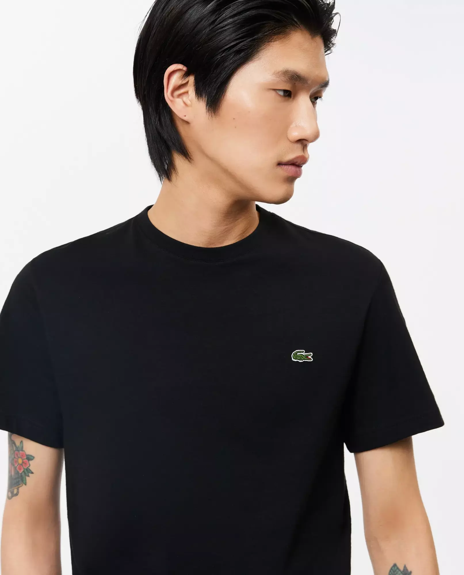 LACOSTE Чорна бавовняна футболка Regular Fit