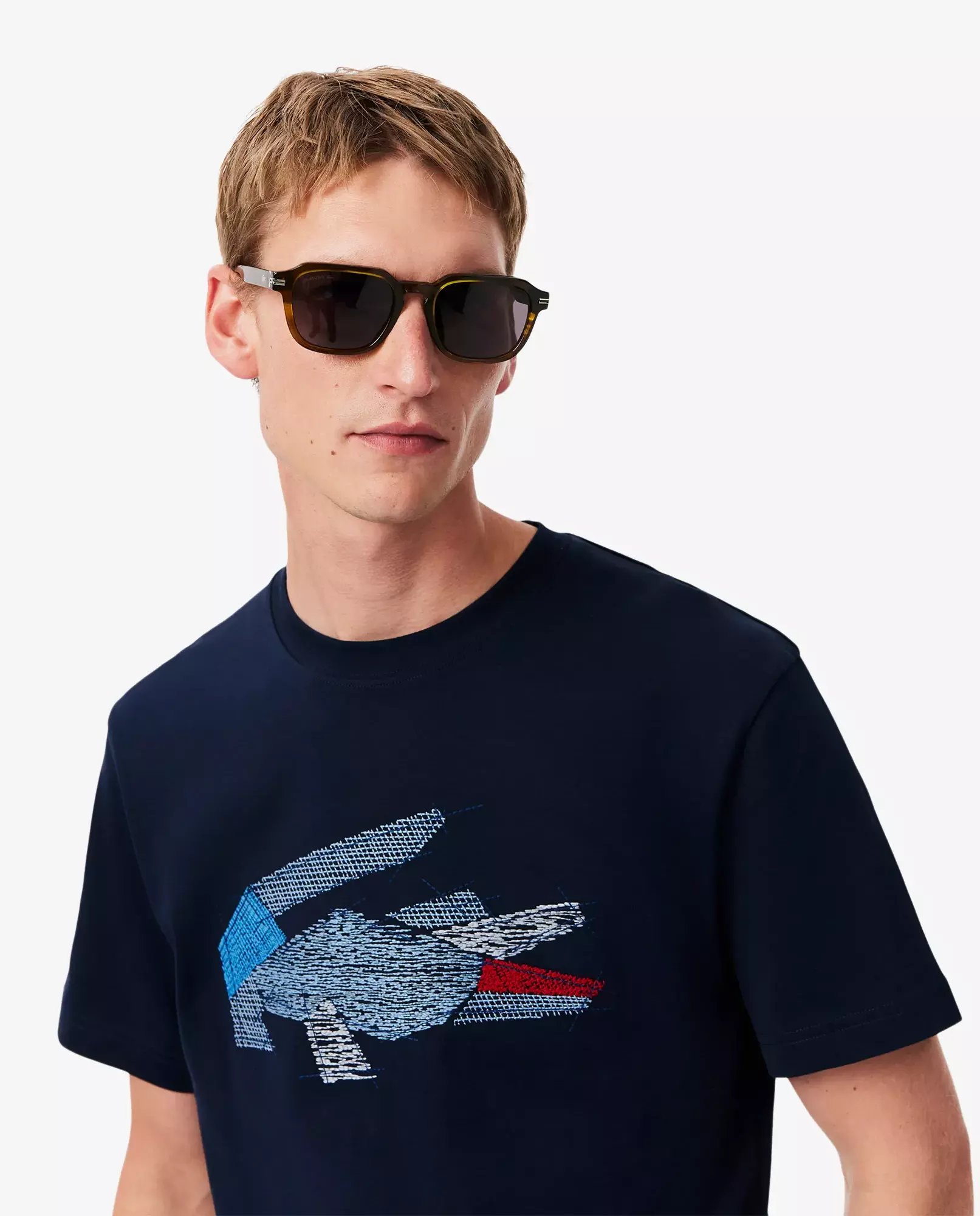 Футболка с принтом LACOSTE Navy blue 