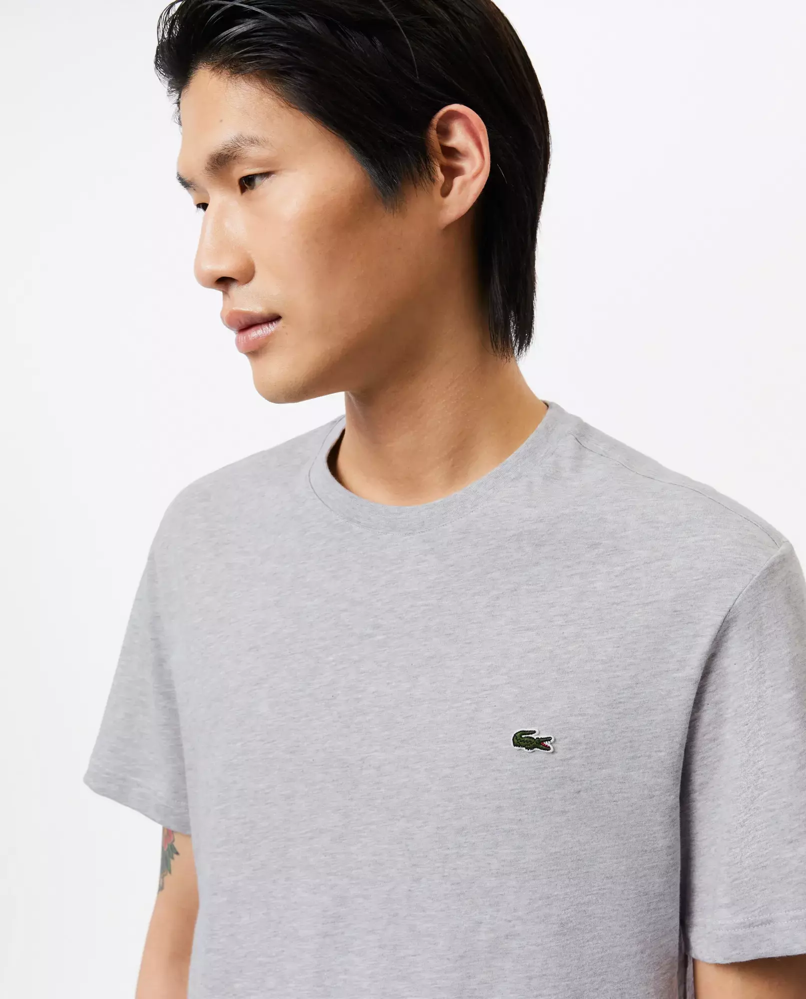 Сіра бавовняна футболка LACOSTE Regular Fit