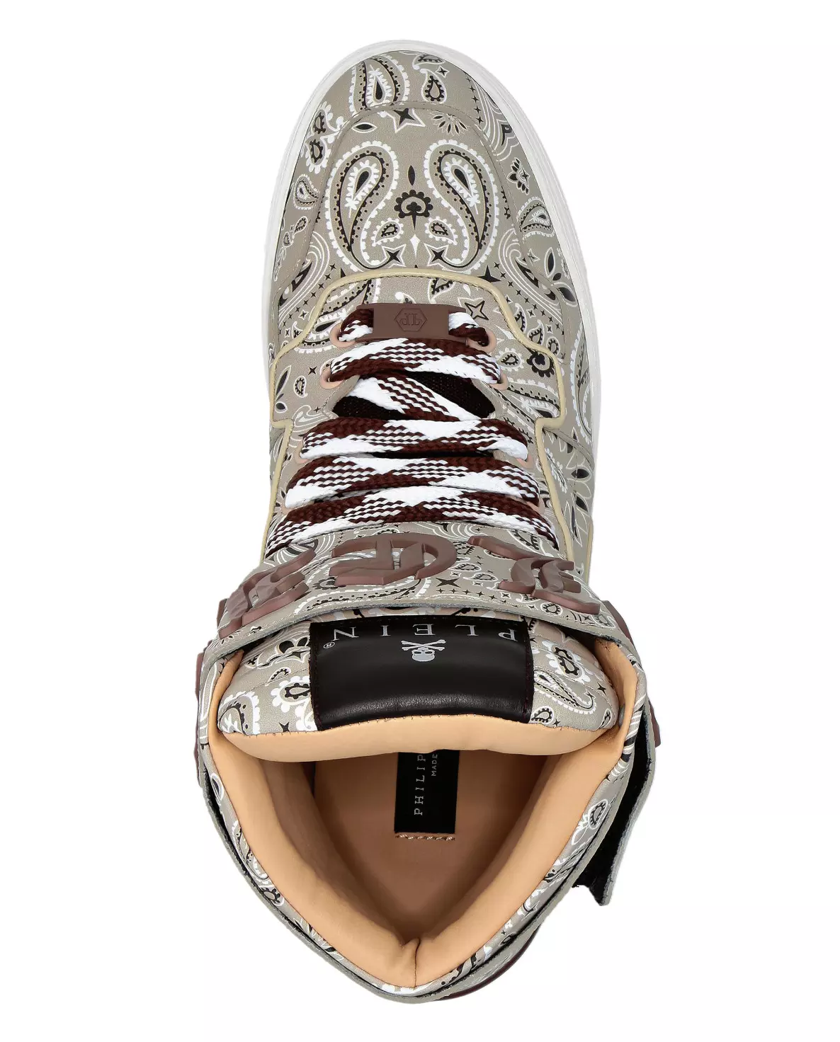 Бежеві кросівки PHILIPP PLEIN Hi-Top Paisley