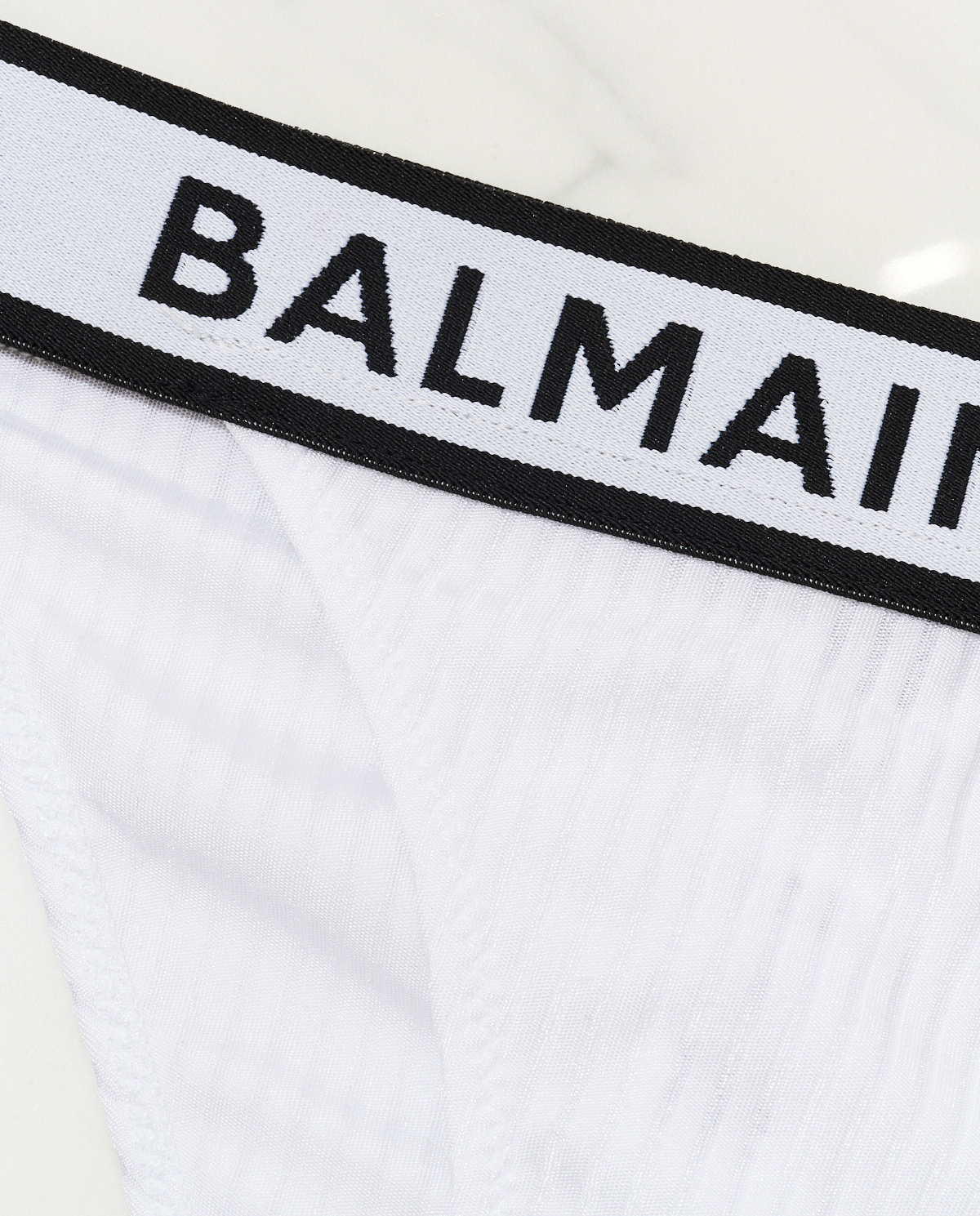 BALMAIN Білі стрінги з логотипом