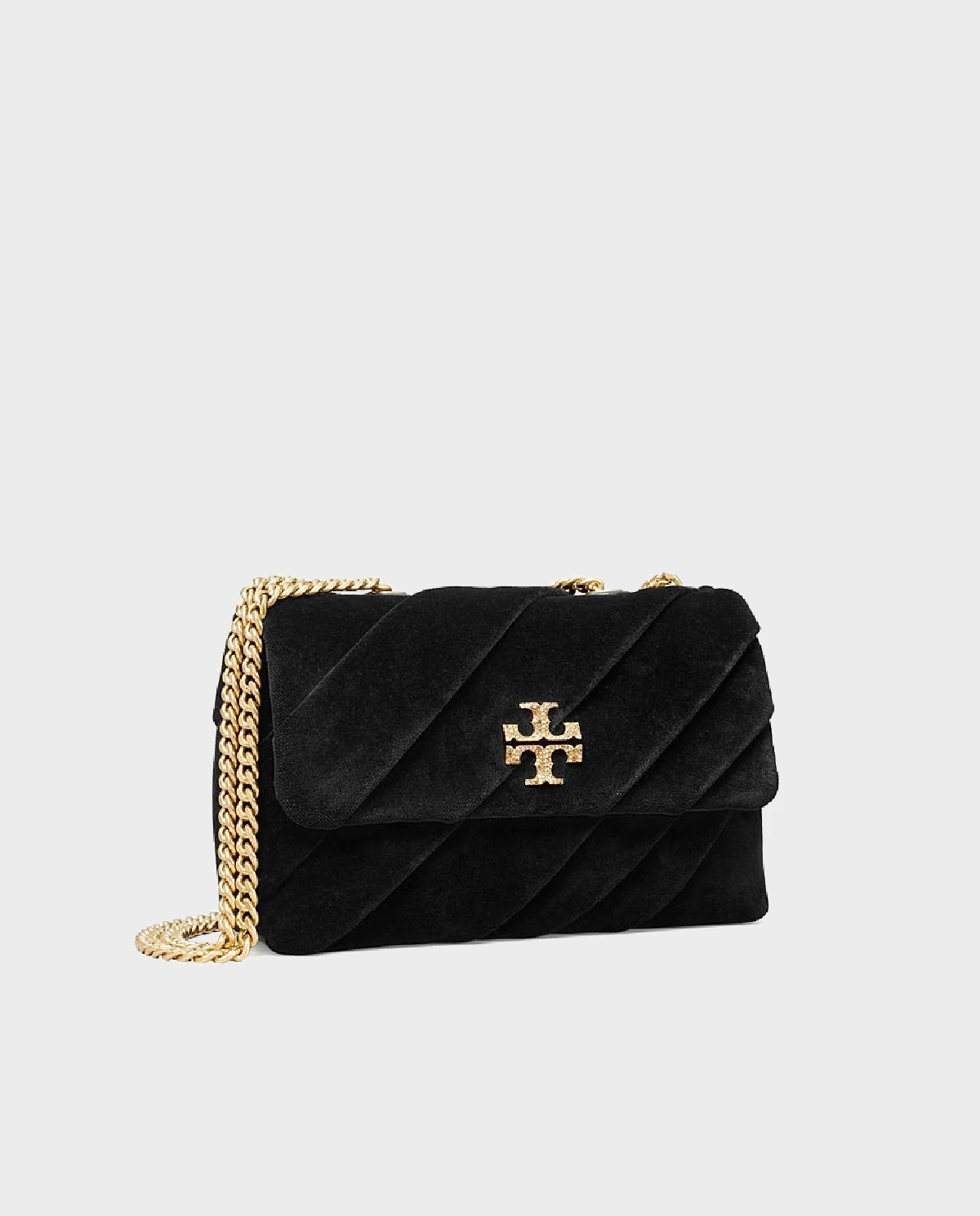 TORY BURCH Оксамитова стьобана сумочка Kira Small