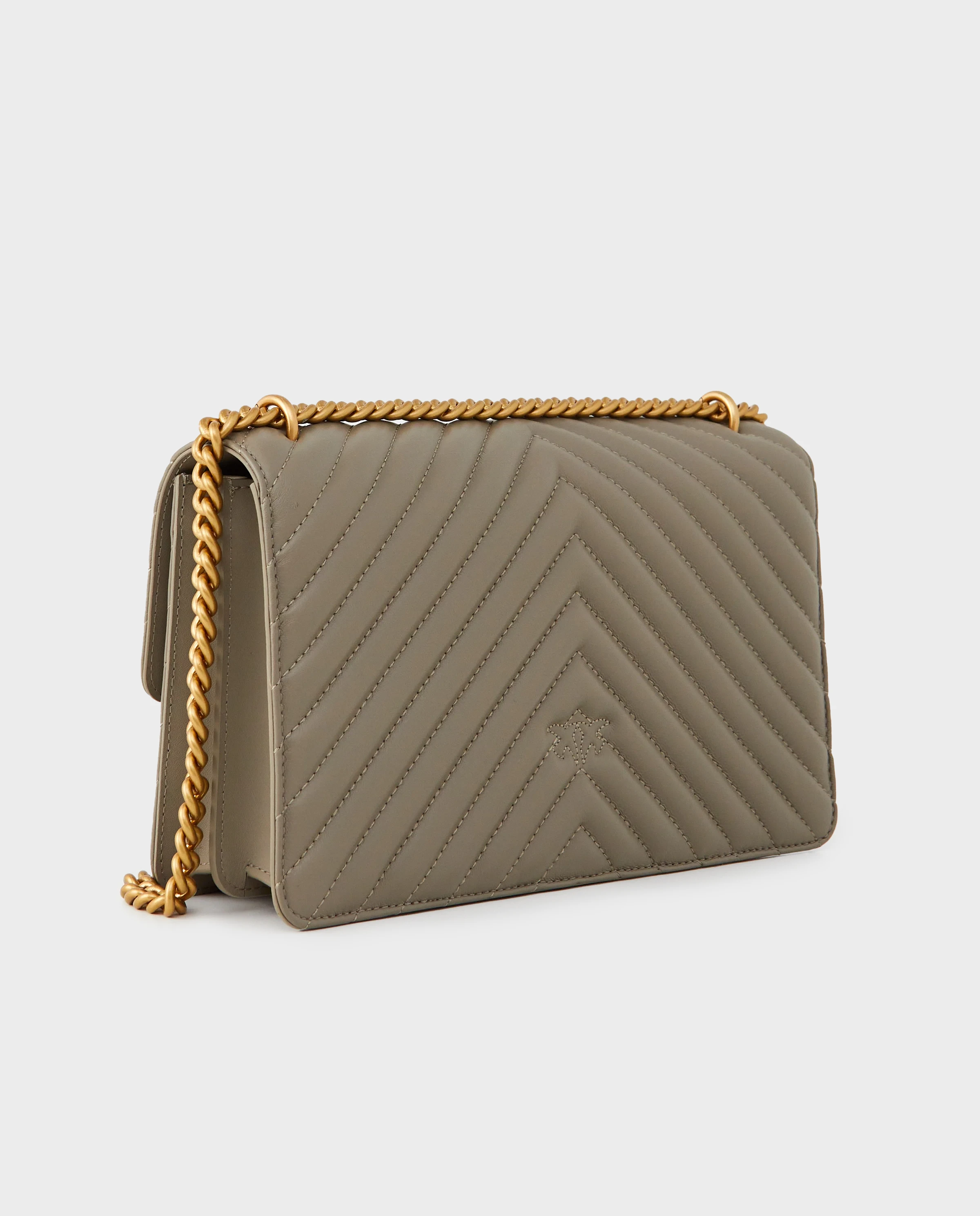 PINKO Оливковая сумочка Love One Classic Chevron 