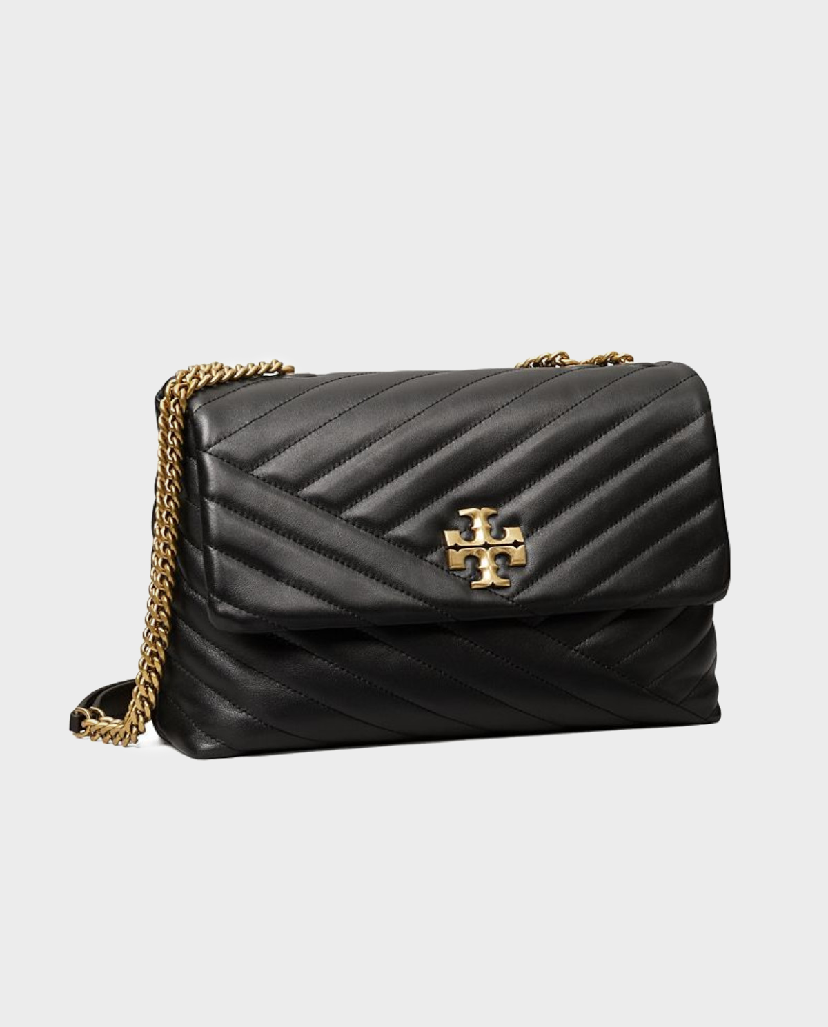 TORY BURCH Чорна шкіряна сумка Kira Chevron