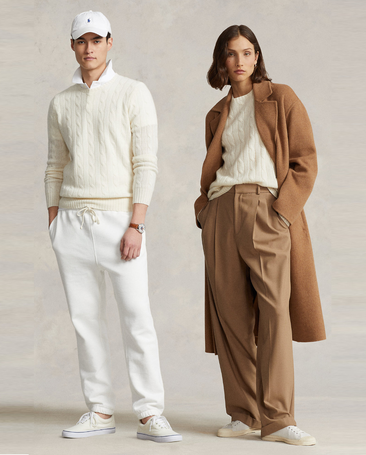 Белый клетчатый джемпер RALPH LAUREN Cashmere 