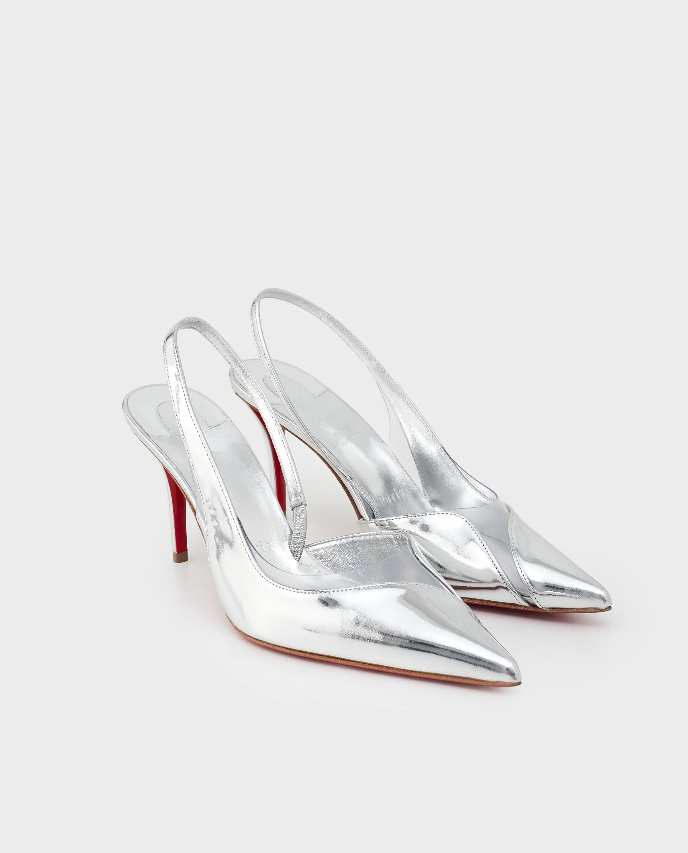 Серебряные насосы Postich 80 от CHRISTIAN LOUBOUTIN