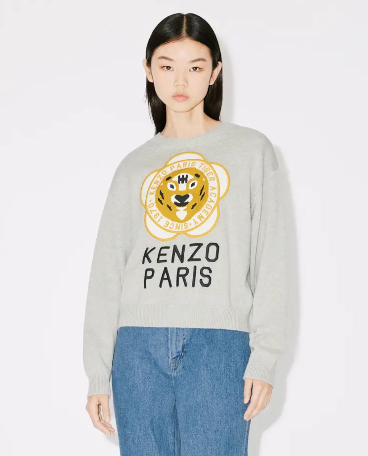 Сірий джемпер з логотипом KENZO