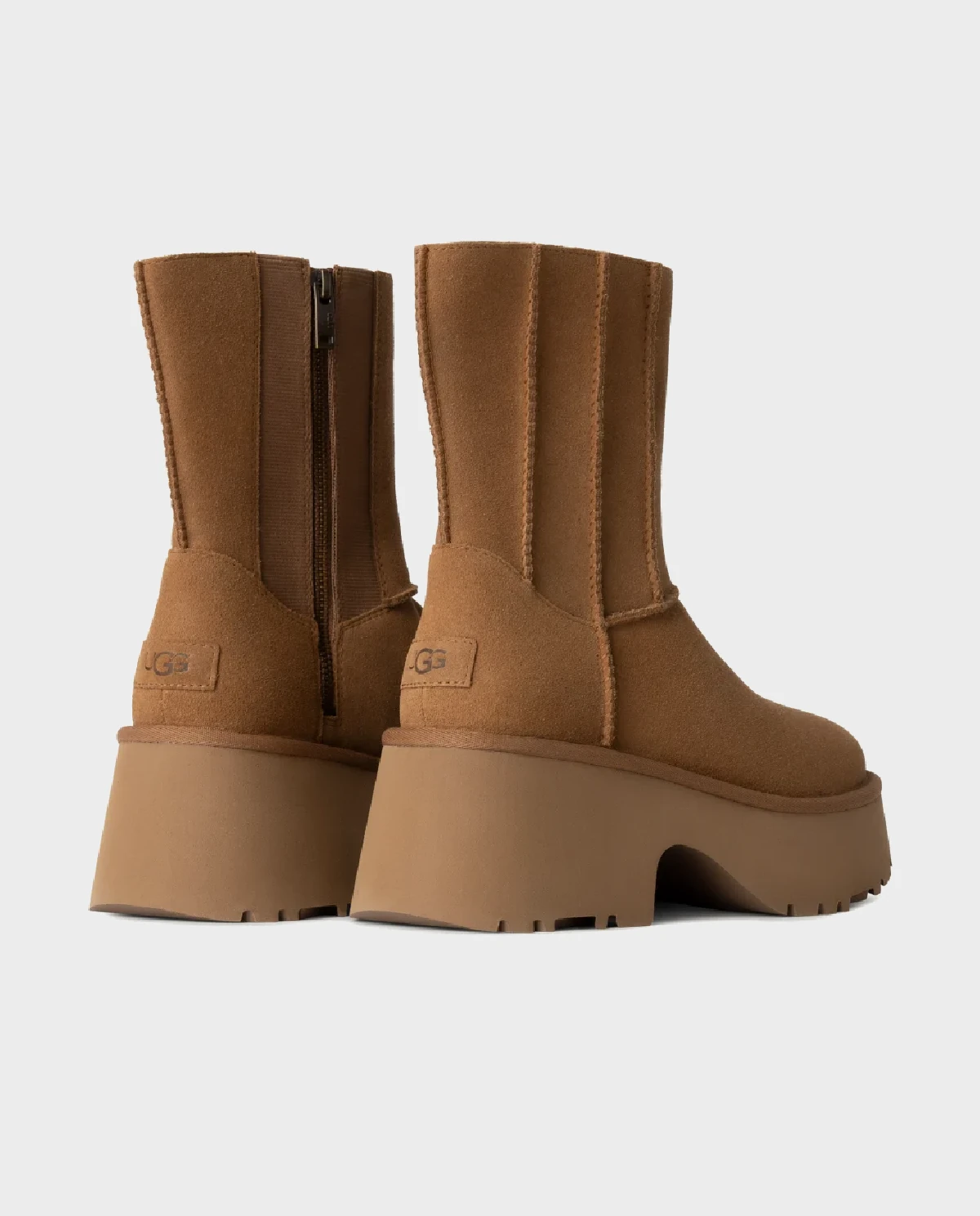 Коричневі класичні чоботи UGG з подвійним швом