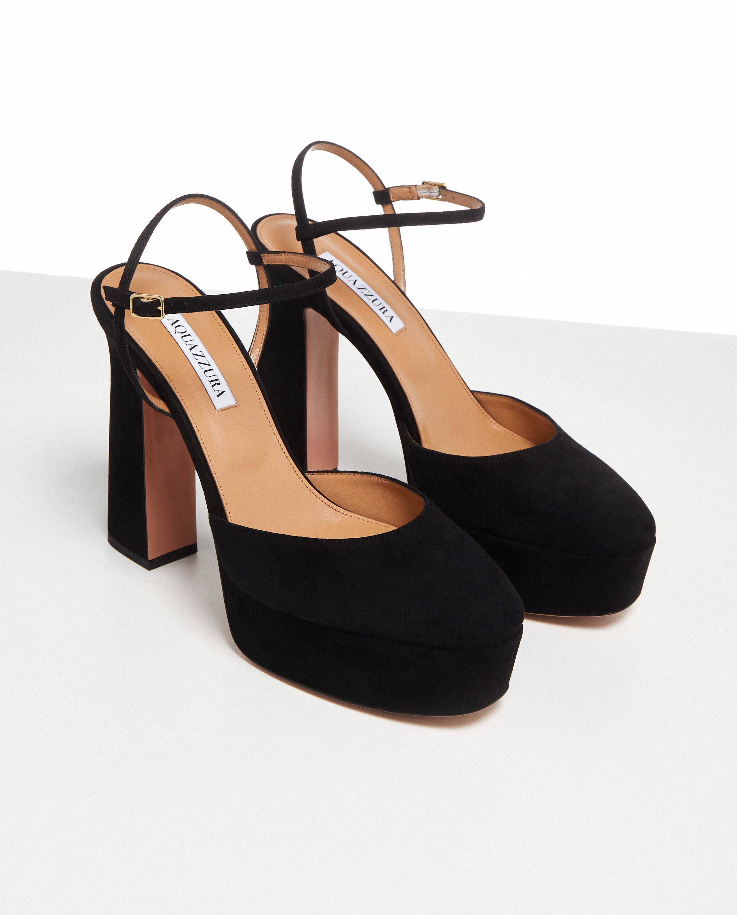 AQUAZZURA Черные насосы на платформе Groove 12 см 