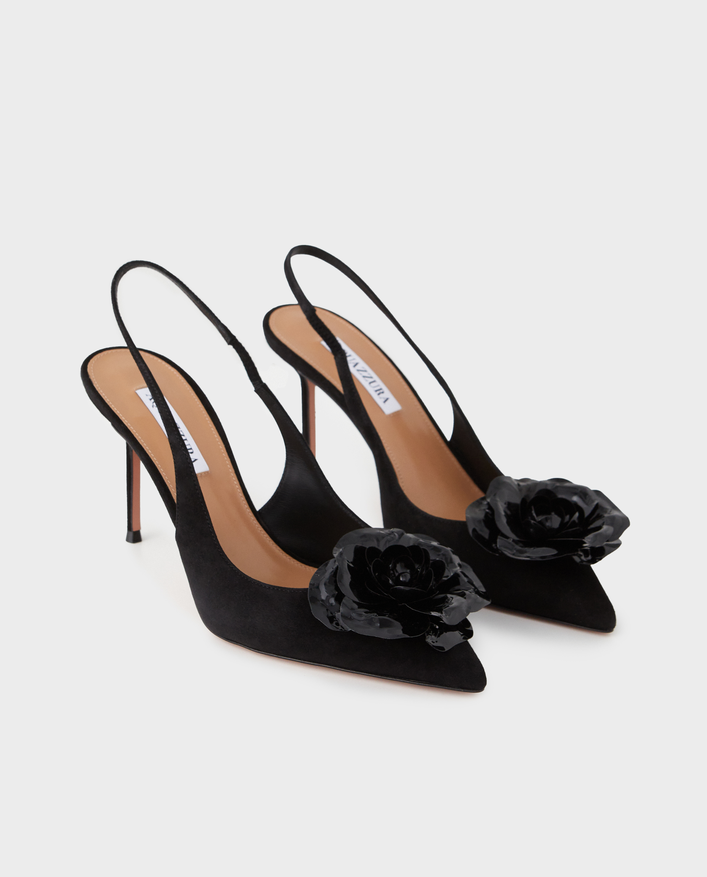 туфлі на шпильці AQUAZZURA Black Paris Rose Sling