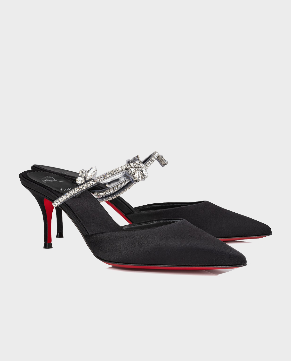 Шлепанцы на шпильке CHRISTIAN LOUBOUTIN Black Planet Queen