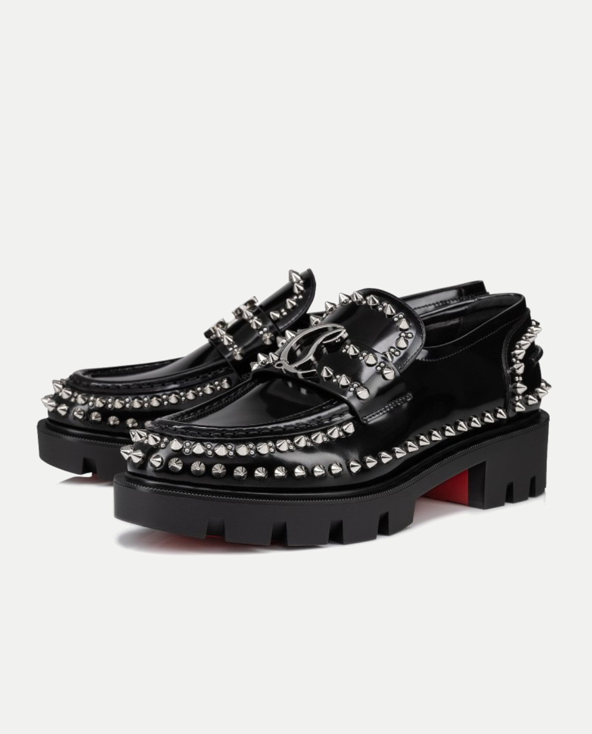 CHRISTIAN LOUBOUTIN Чорні мокасини Moc Lug Spikes