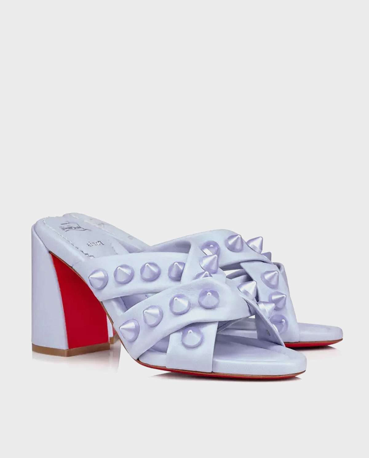 CHRISTIAN LOUBOUTIN Сиреневые шлепанцы на каблуке Spika Club