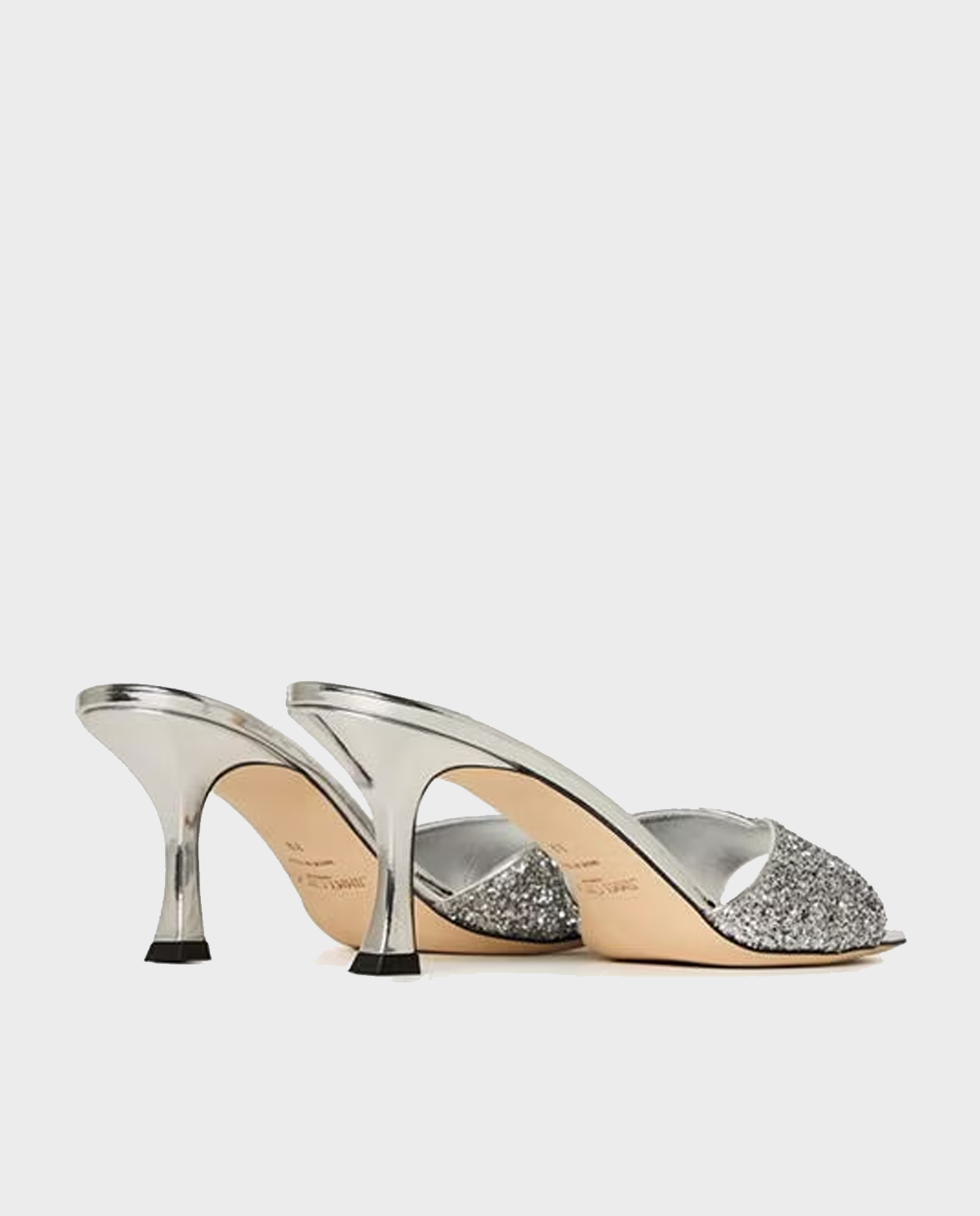 Шлепанцы на каблуке JIMMY CHOO Metallic Skye 