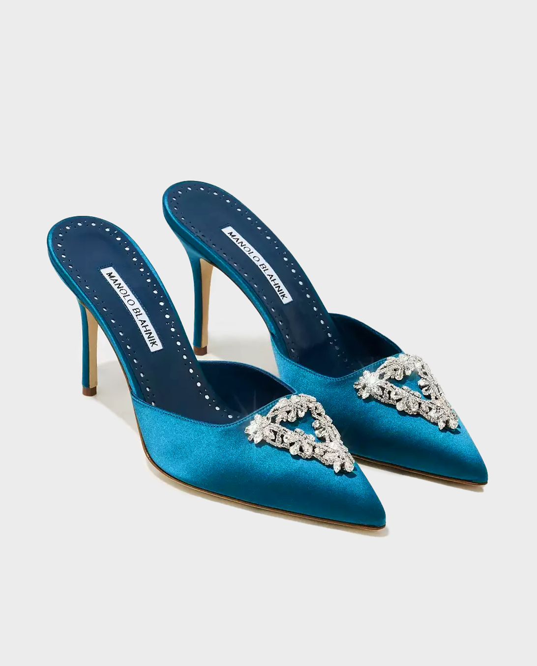 MANOLO BLAHNIK Синие мюли на шпильке Namutri