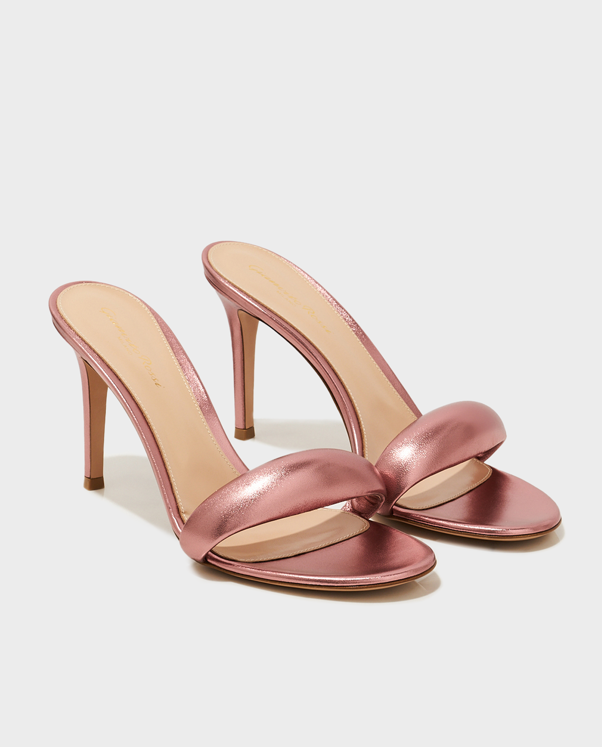 Мюлі на шпильці GIANVITO ROSSI Pink Bijoux