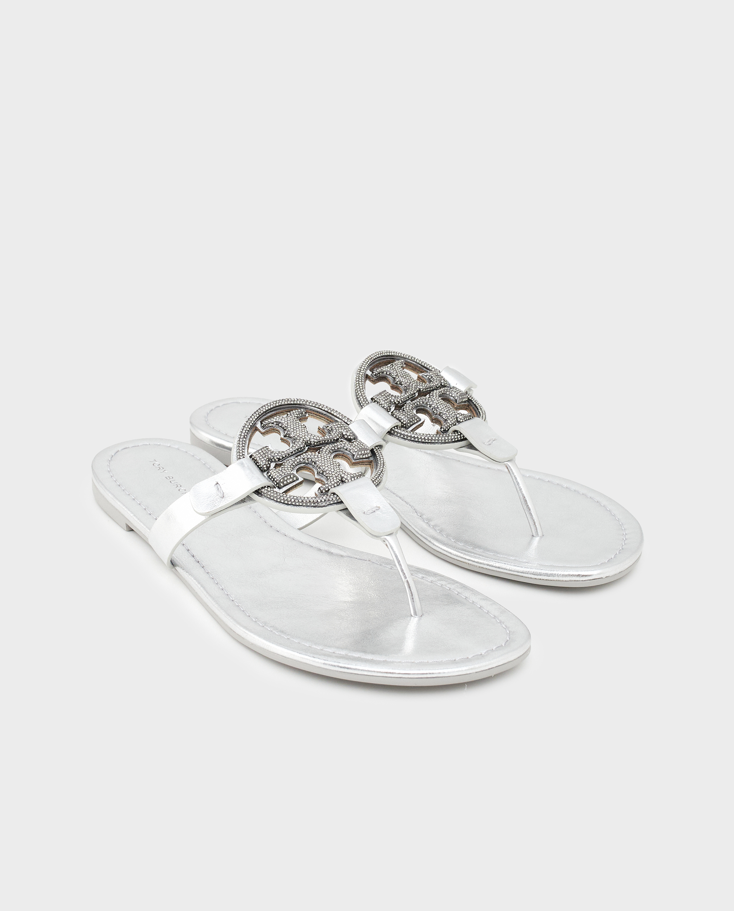 Шлепанцы TORY BURCH Silver Miller