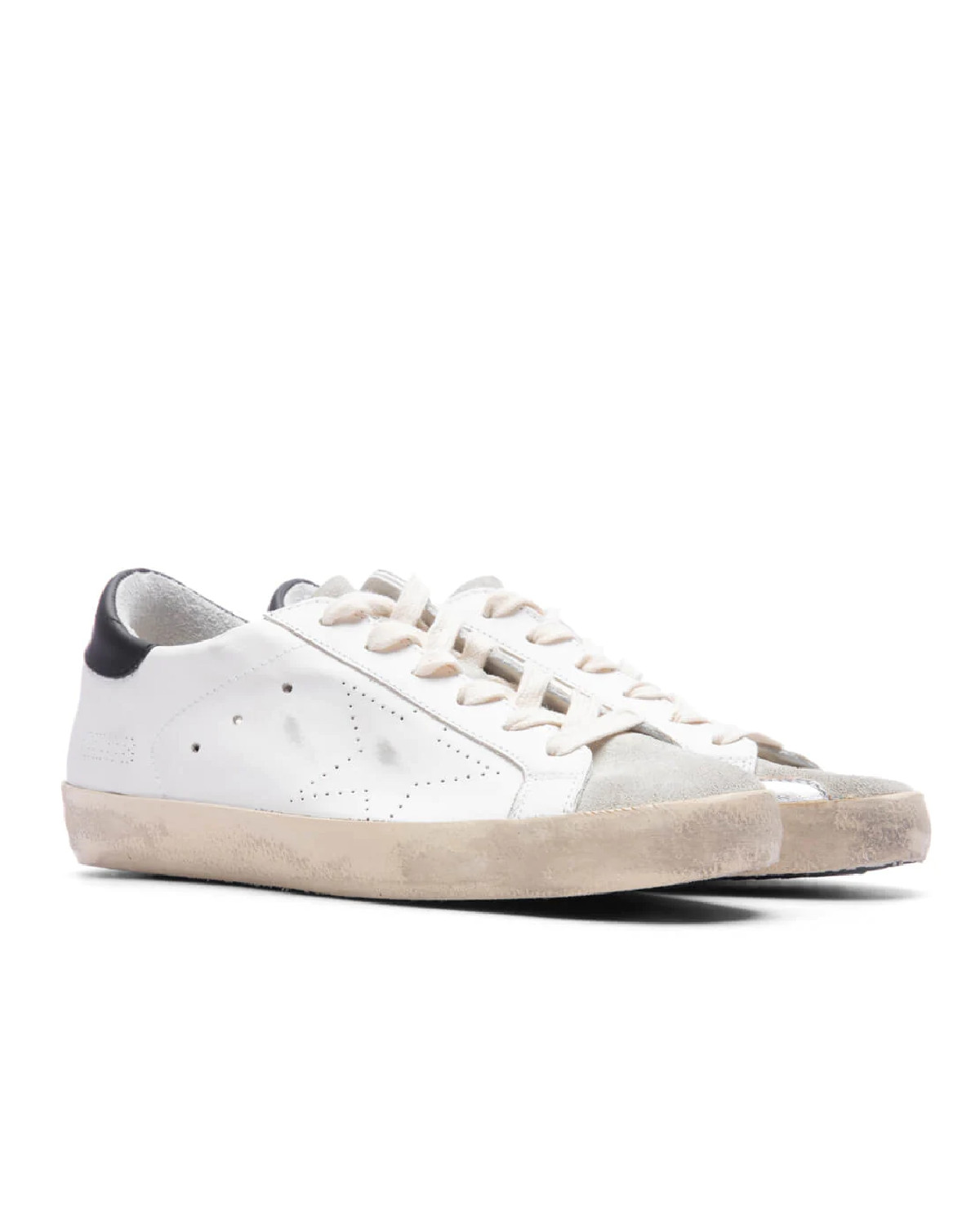 GOLDEN GOOSE Белые кожаные кроссовки с логотипом 