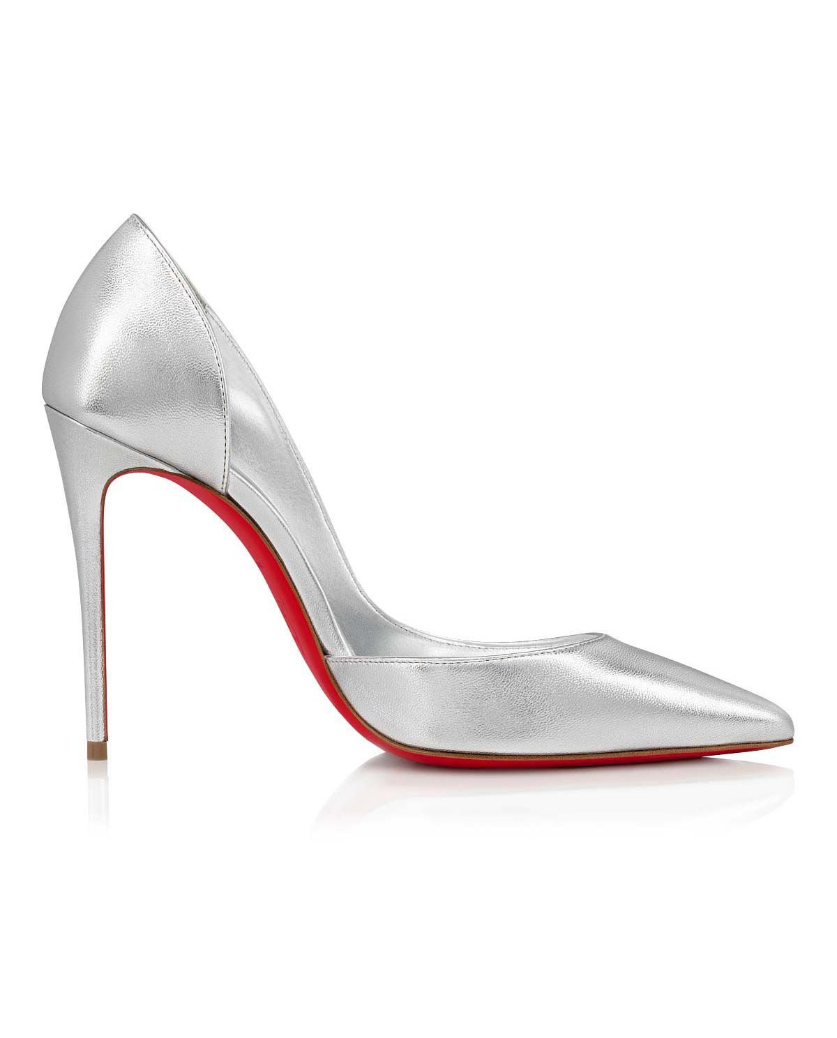 CHRISTIAN LOUBOUTIN Серебристые шпильки Iriza 10 см