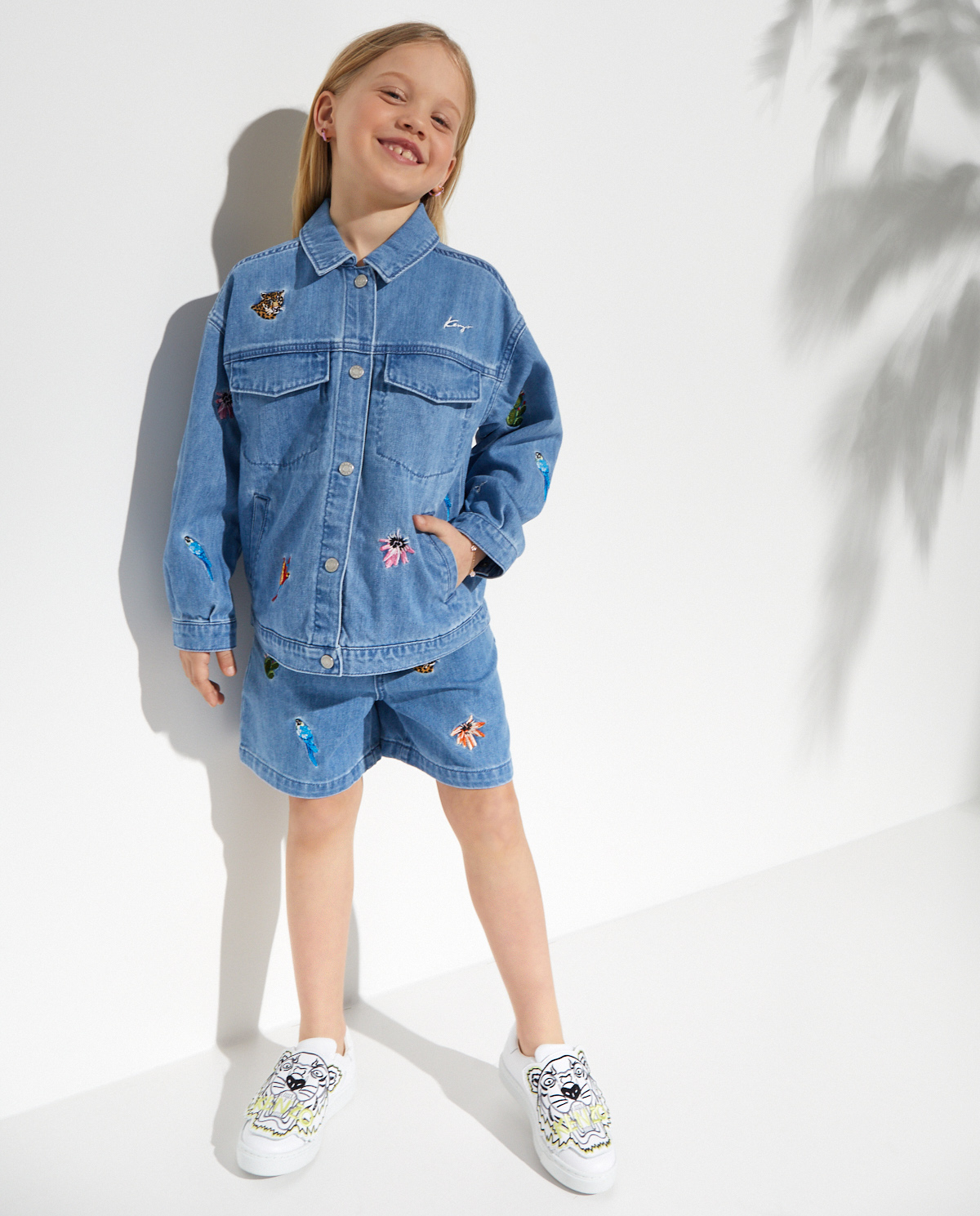 KENZO KIDS Джинсовые шорты с заплатками 4-8 лет 