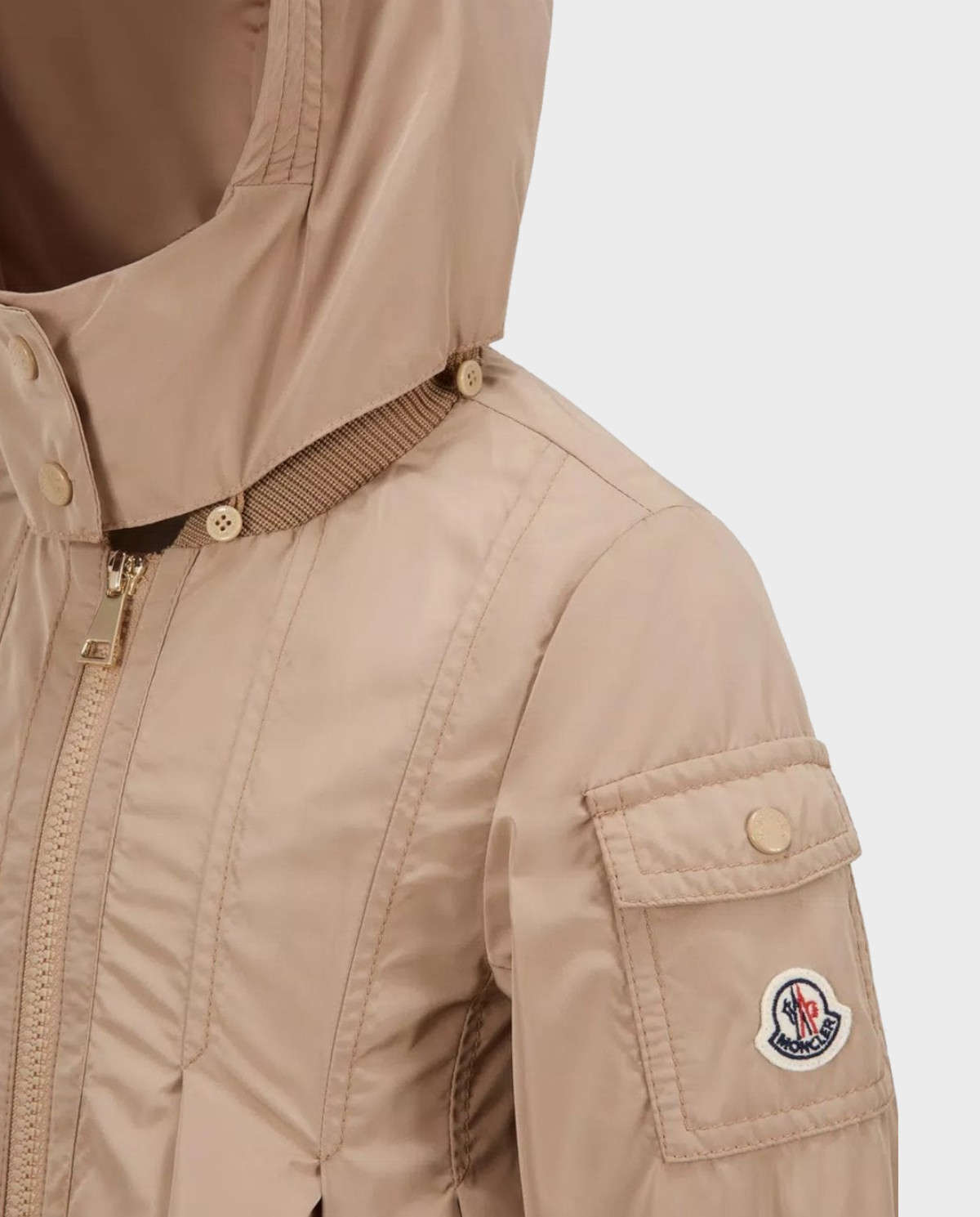 MONCLER KIDS Бежеве пальто Arild з логотипом