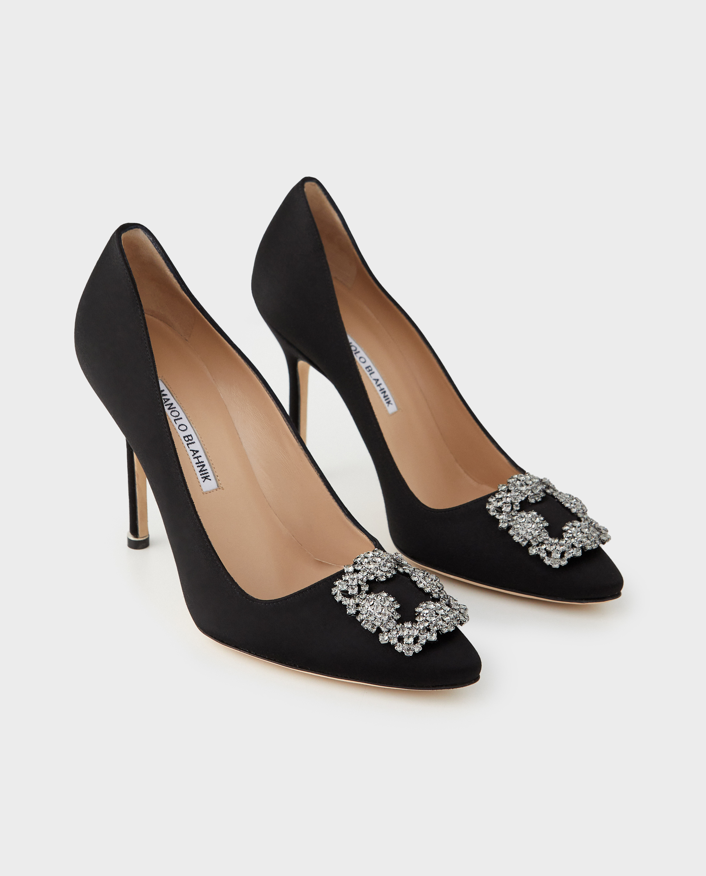 MANOLO BLAHNIK Черные шпильки Hangisi 10,5 см