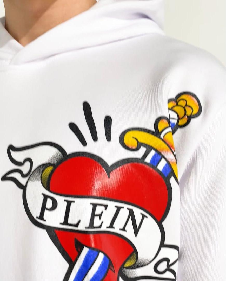 PHILIPP PLEIN Біле худі з графікою Love