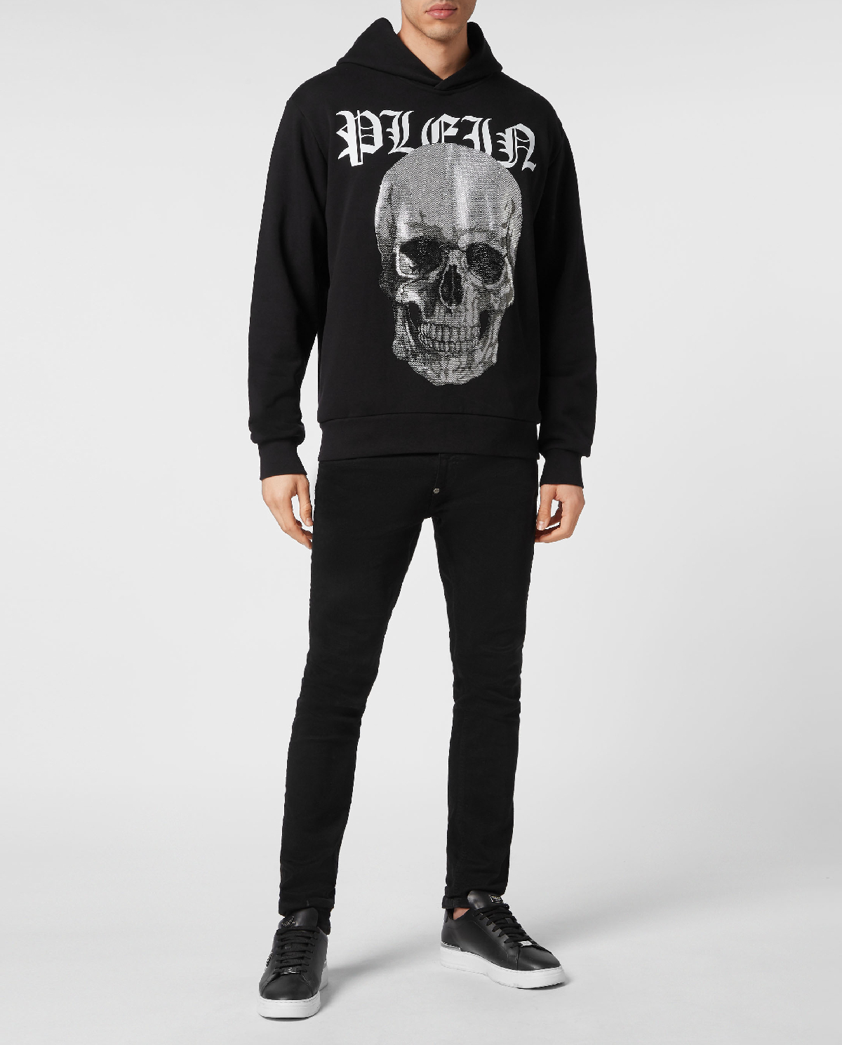 PHILIPP PLEIN Чорна толстовка з графікою Crystals Skull