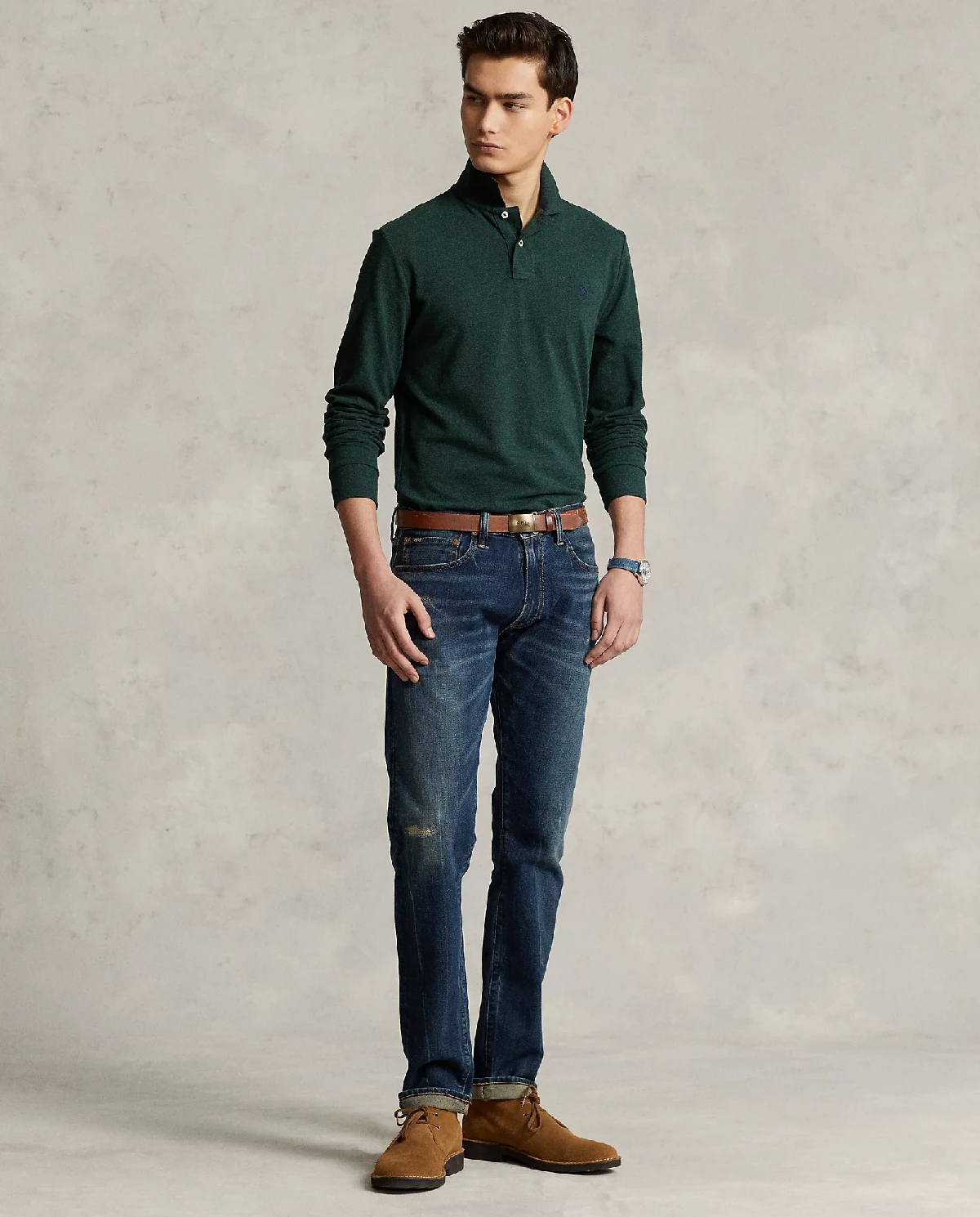 Блузка-поло RALPH LAUREN Green Custom Slim Fit 