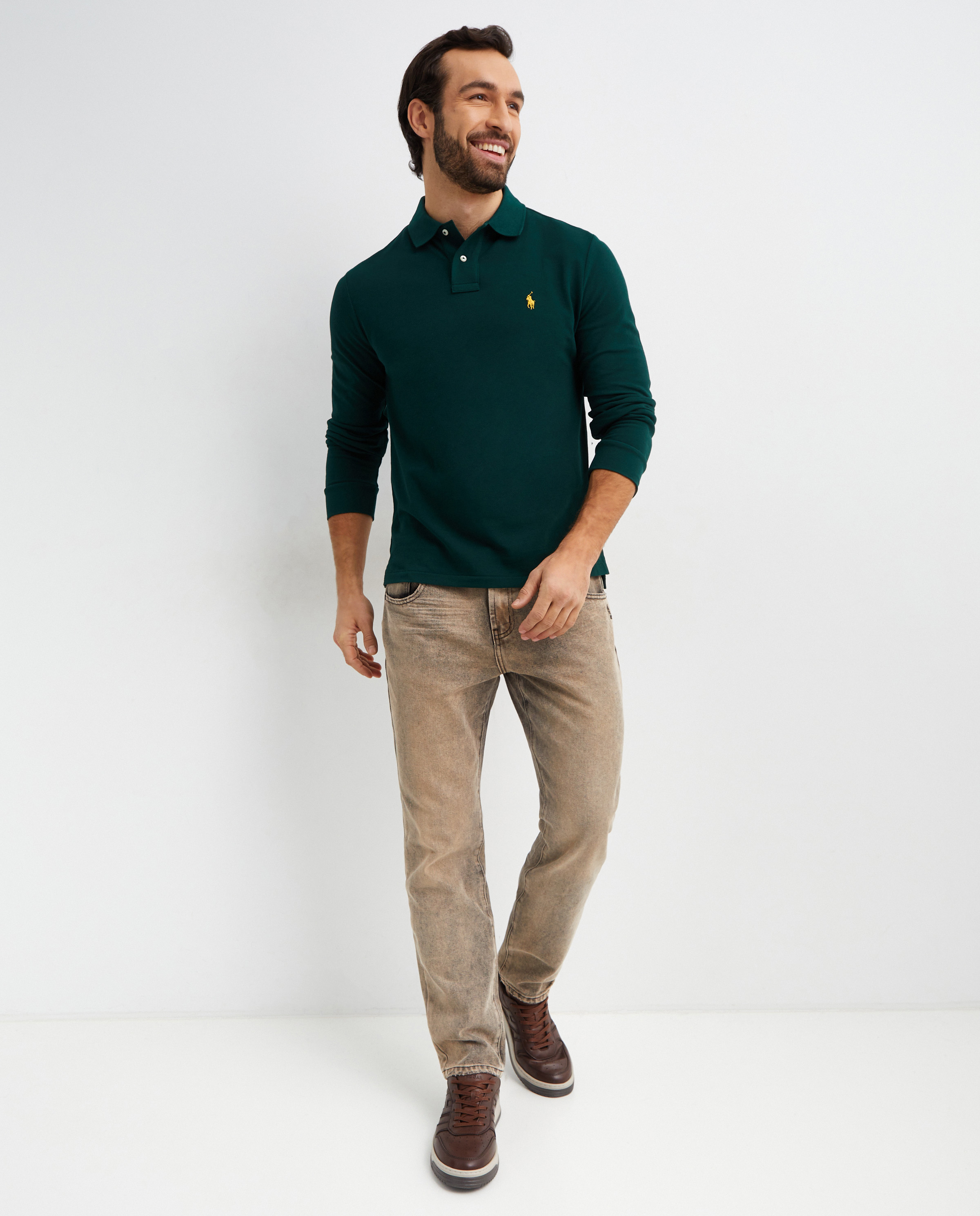 Зелена блузка-поло RALPH LAUREN на замовлення Slim Fit