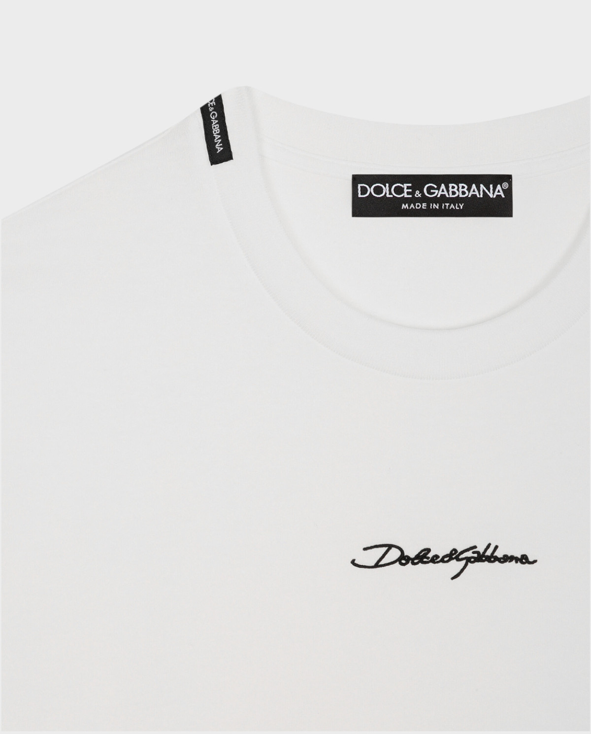 DOLCE & GABBANA Біла футболка з чорним логотипом